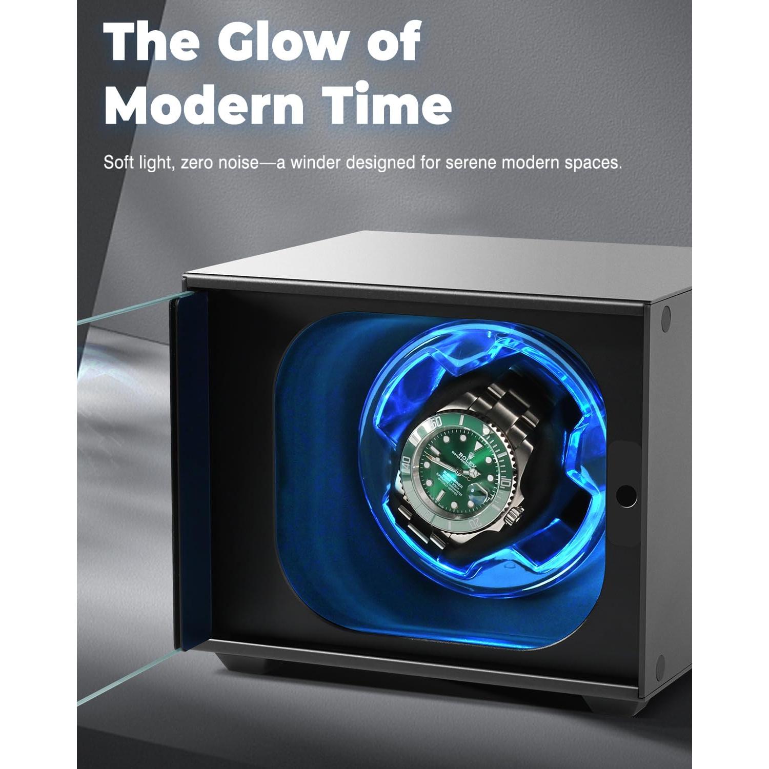 Enrollador de Reloj Cevale AWW-A1 Aluminio Negro Motor Silencioso