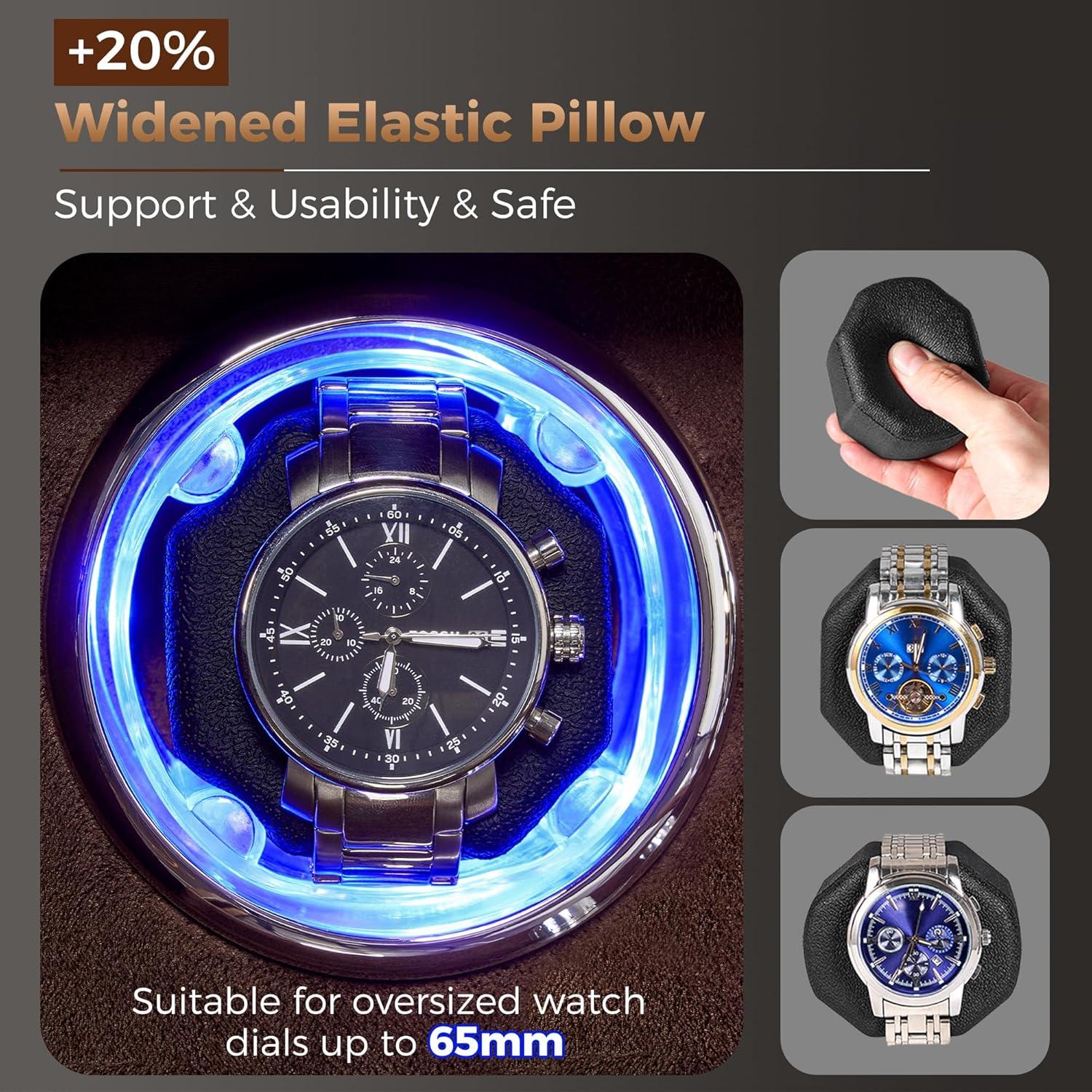 Winder Doble para Relojes ANWBROAD con Luz LED y Motor Silencioso