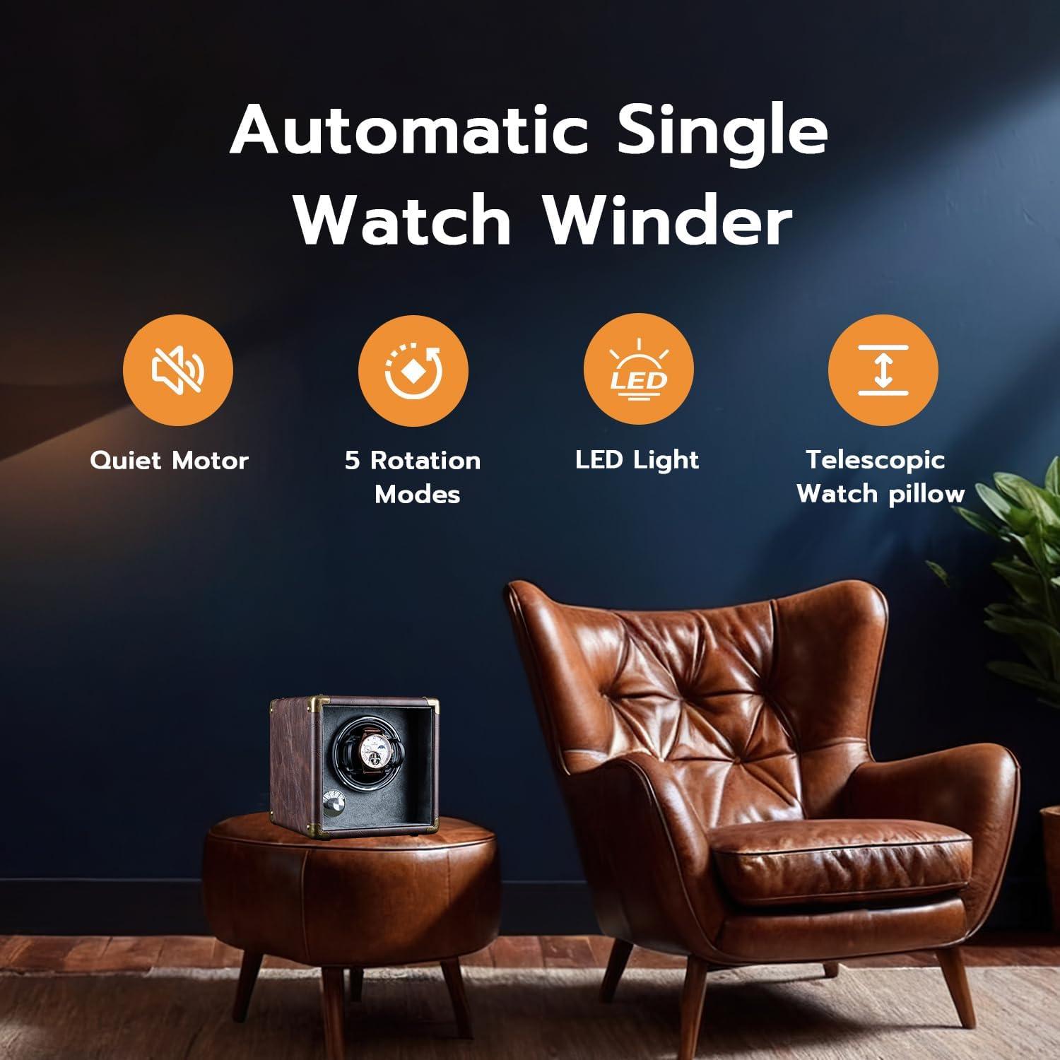 Cargador de Relojes Automáticos Mcbazel - Motor Silencioso, 5 Modos