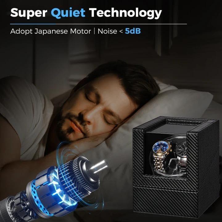 Caja de Reloj Automático ANWBROAD JWW007C con LED y Motor Silencioso