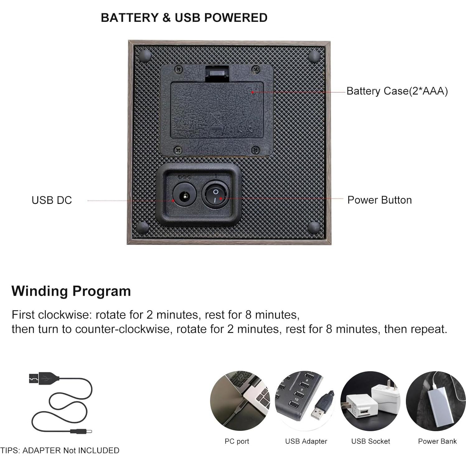 Reproductor de Reloj DUKWIN con Motor Silencioso y Doble Alimentación