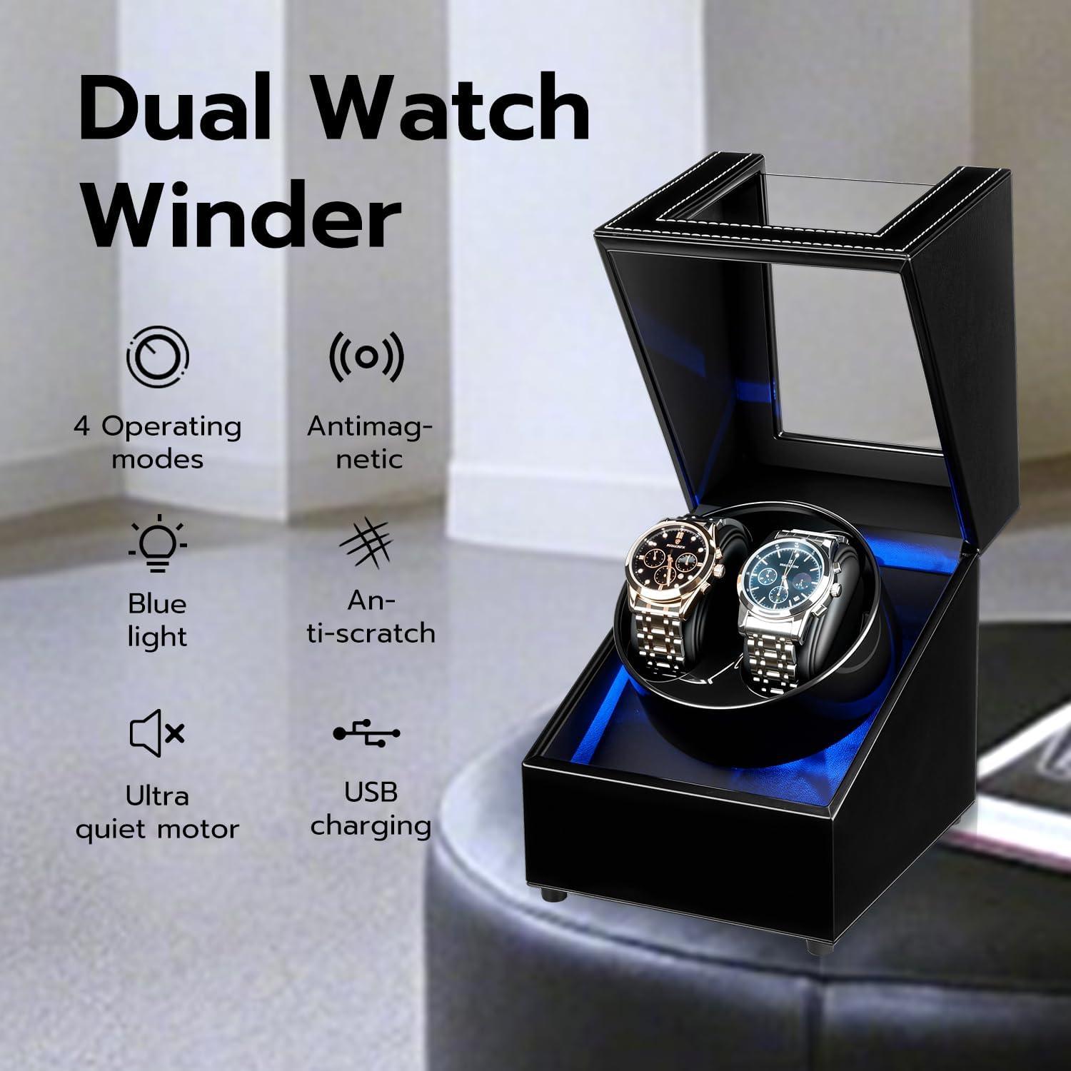 Reloj Winder Mcbazel Doble Automático USB 2 Relojes 47mm