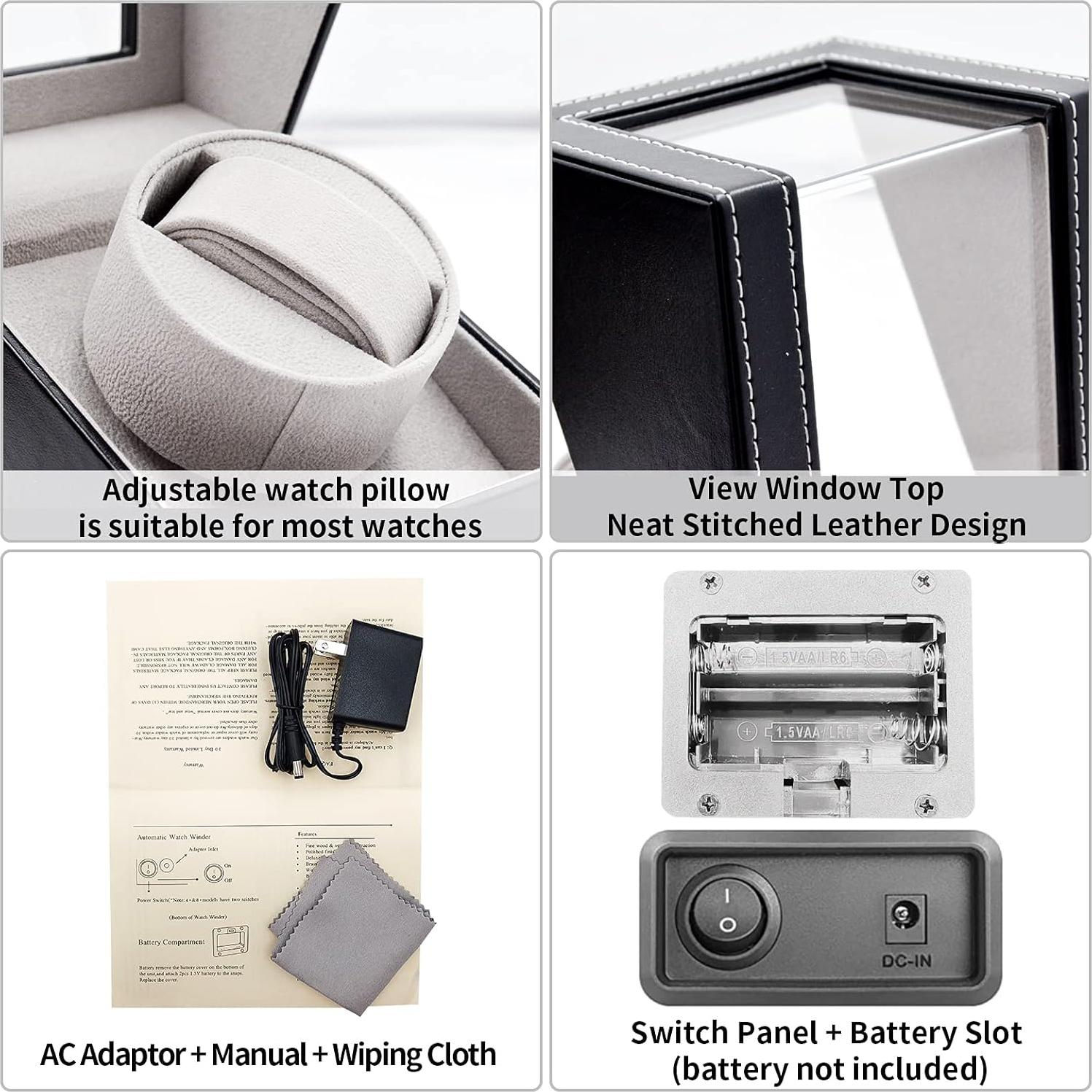 Reproductor de Reloj Automático ZOEJOE W125B Silencioso Negro