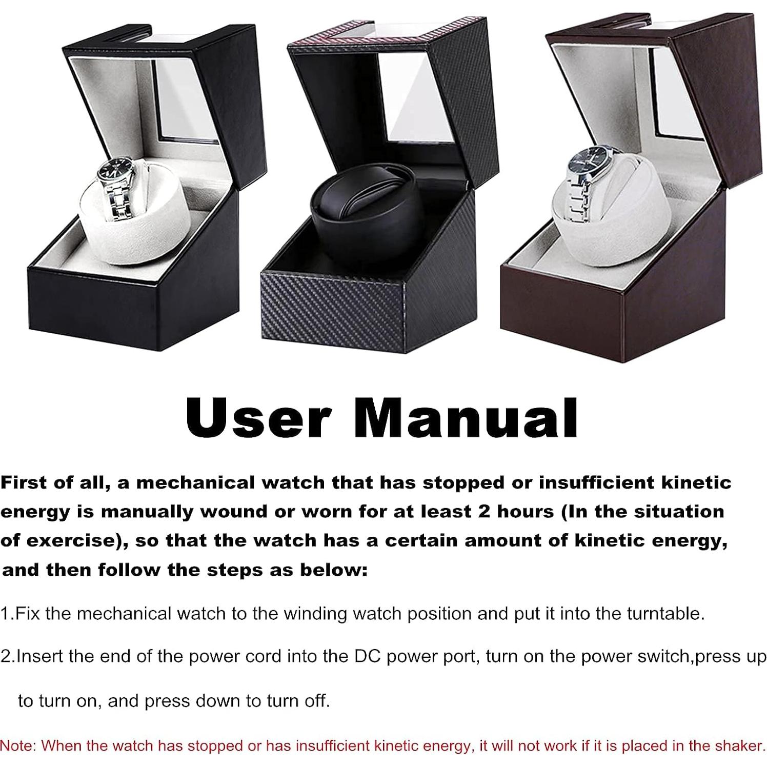 Reproductor de Reloj Automático ZOEJOE W125B Silencioso Negro