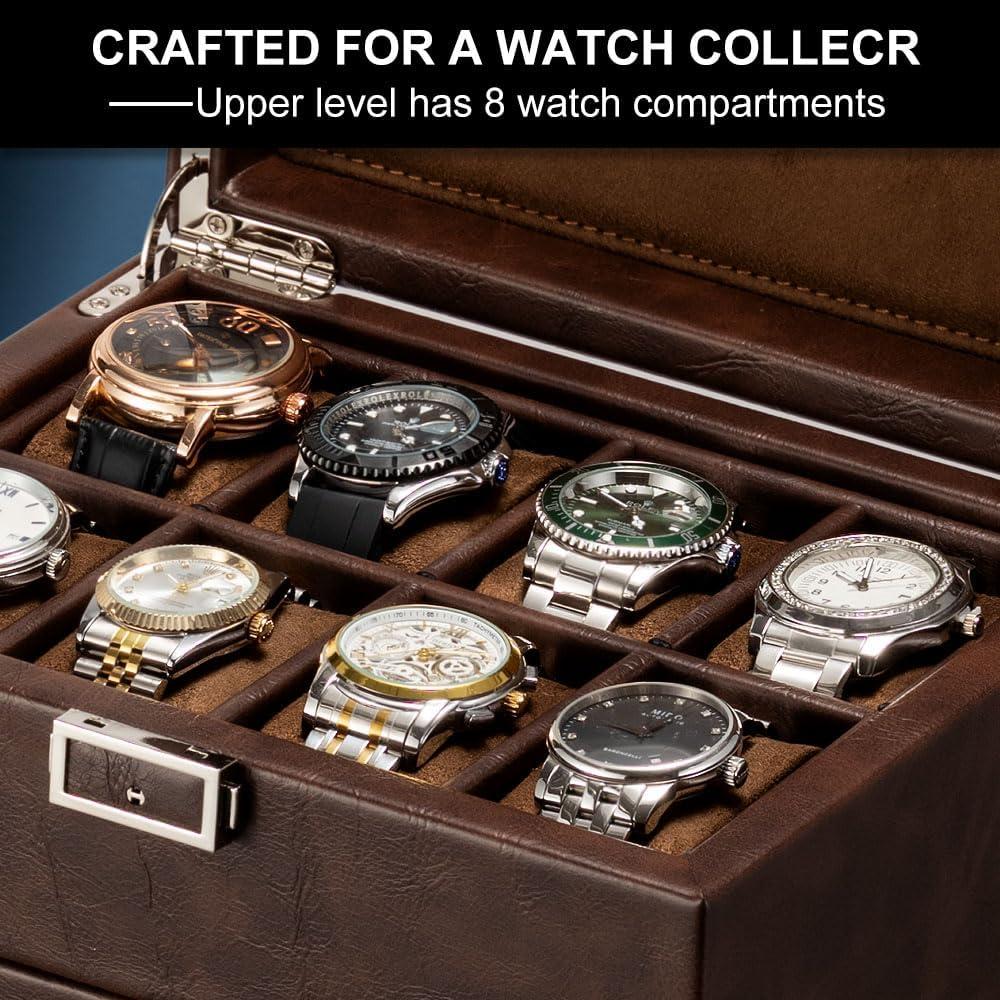 Enrollador Automático Doble de Reloj Anyasun con Luz LED