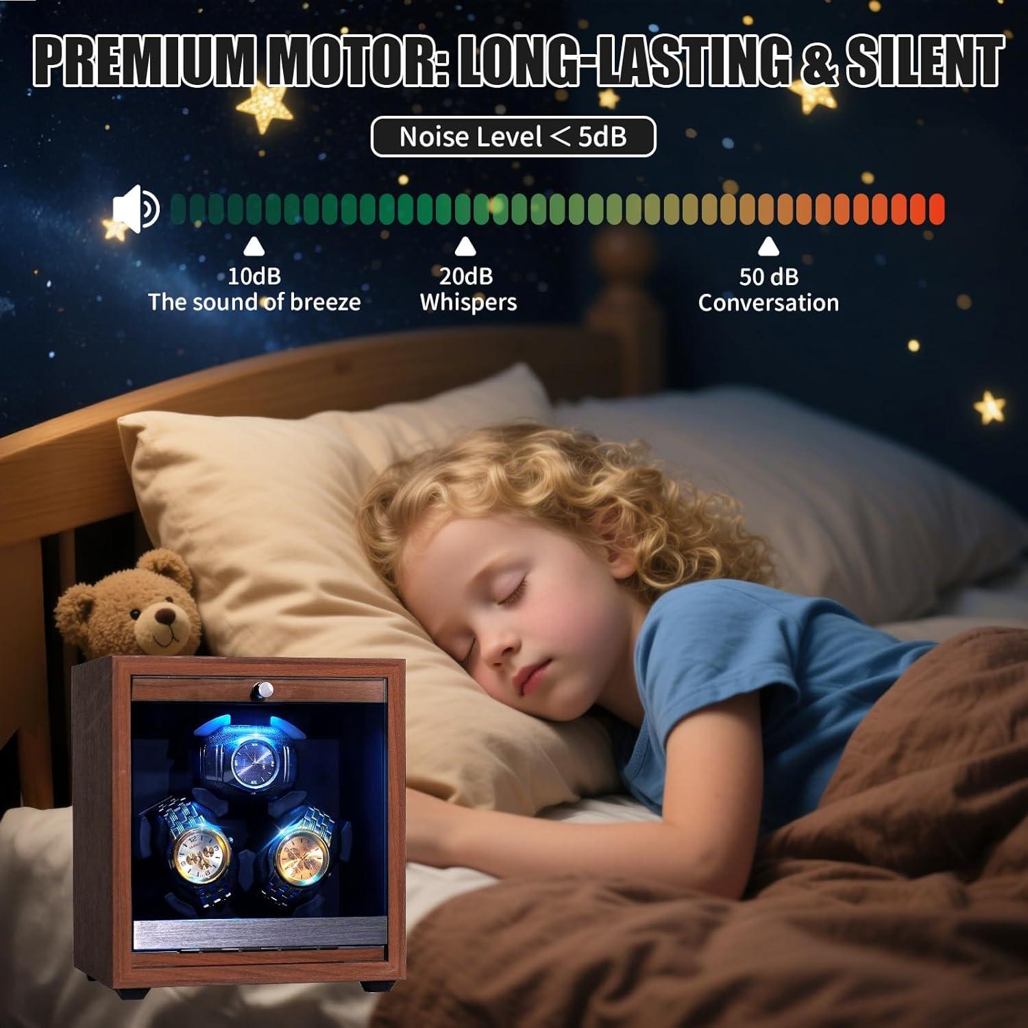 Enrollador de Relojes Automáticos TAdgnba para 3 Relojes con LED