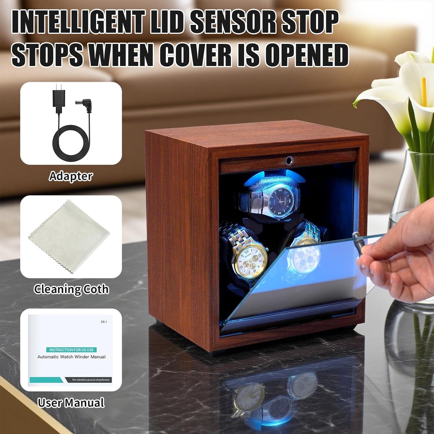 Enrollador de Relojes Automáticos TAdgnba para 3 Relojes con LED