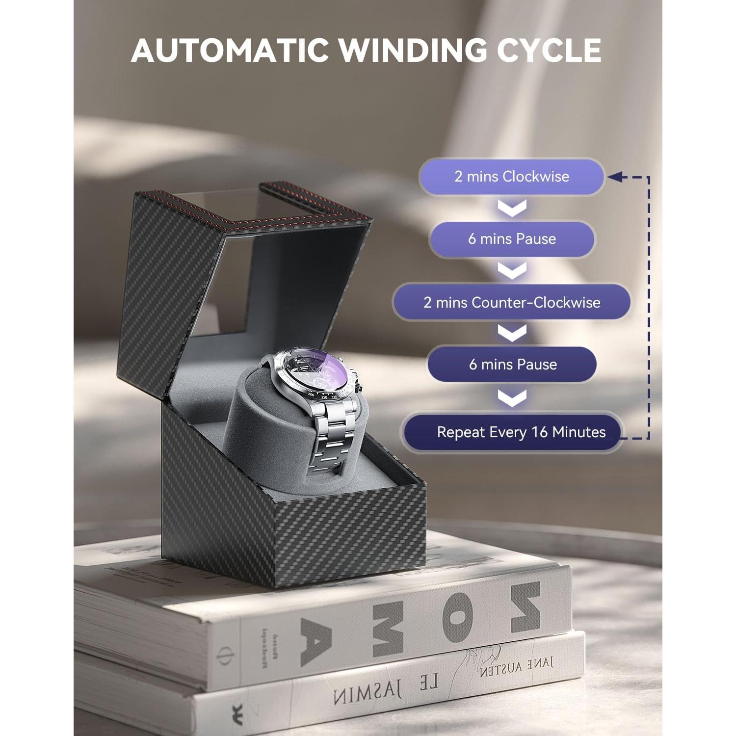 Enrollador de Reloj KAVYIA Motor Japonés Silencioso Gris