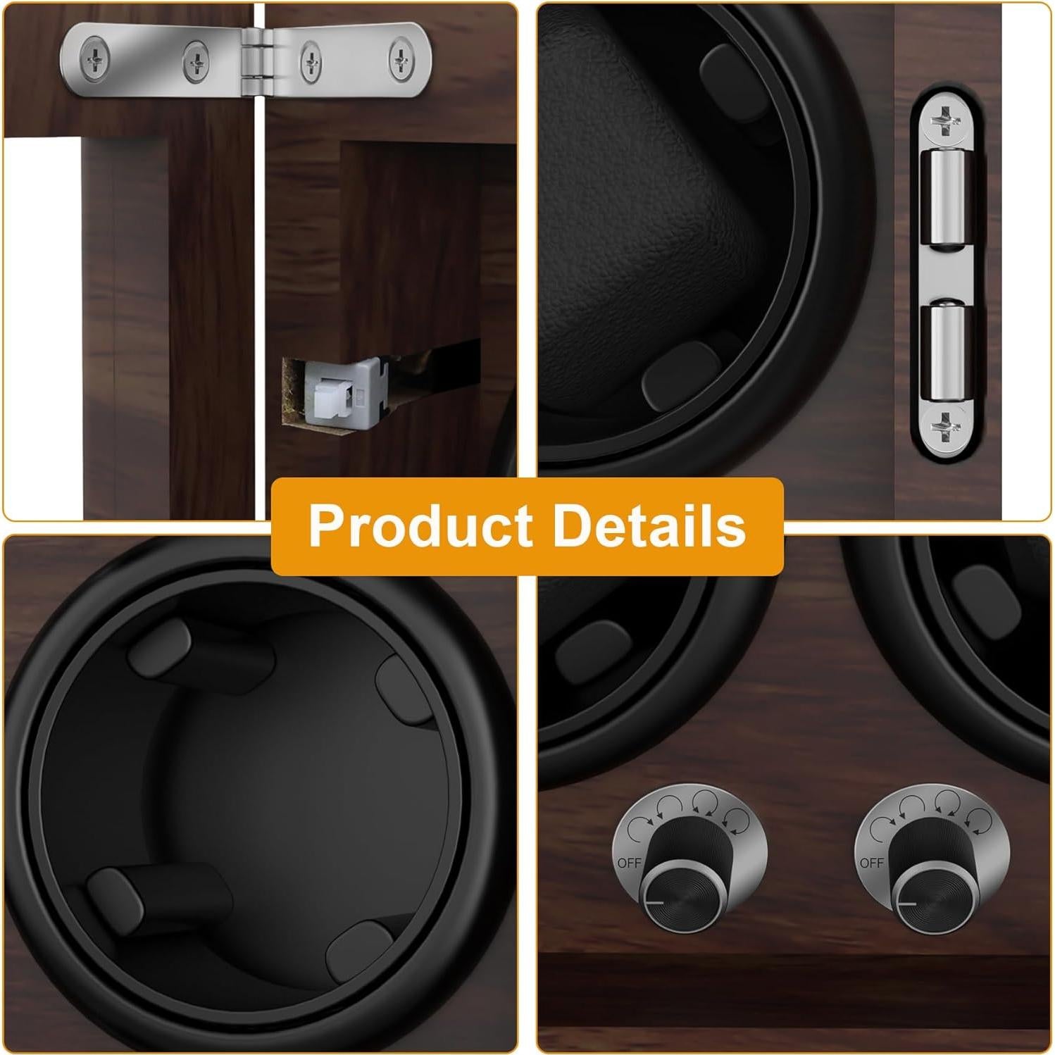 Enrollador de Relojes Domivans 8 Espacios Madera LED Silencioso