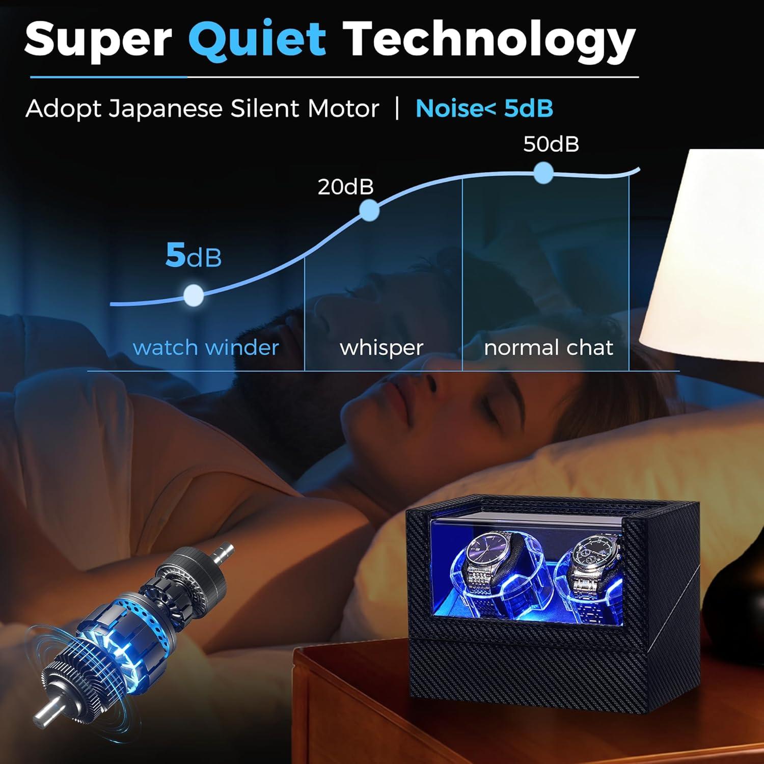 Reloj Winder ANWBROAD Doble Automático con LED UJWW016C