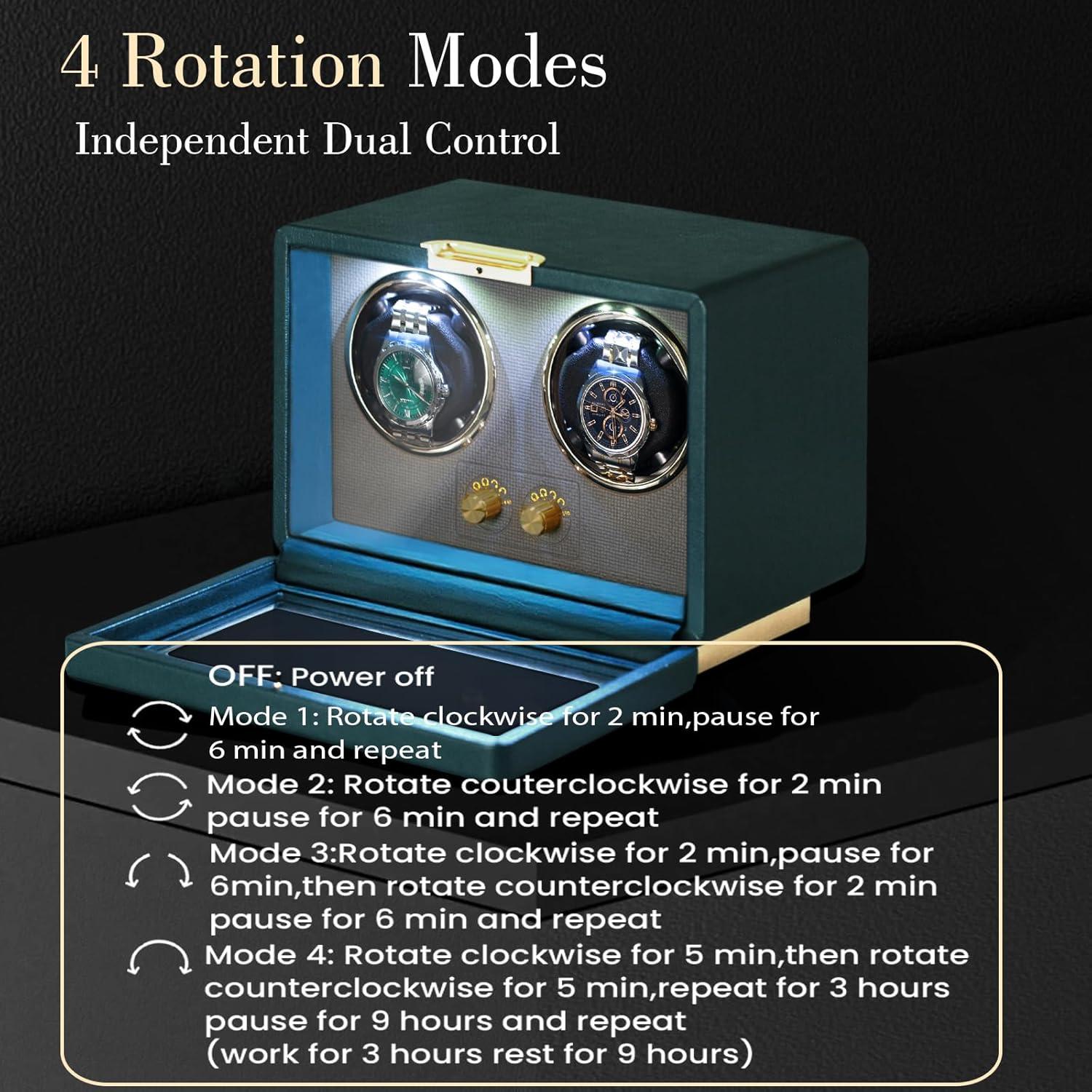Enrollador de Relojes Automáticos Anyasun Doble con LED 2 Platos