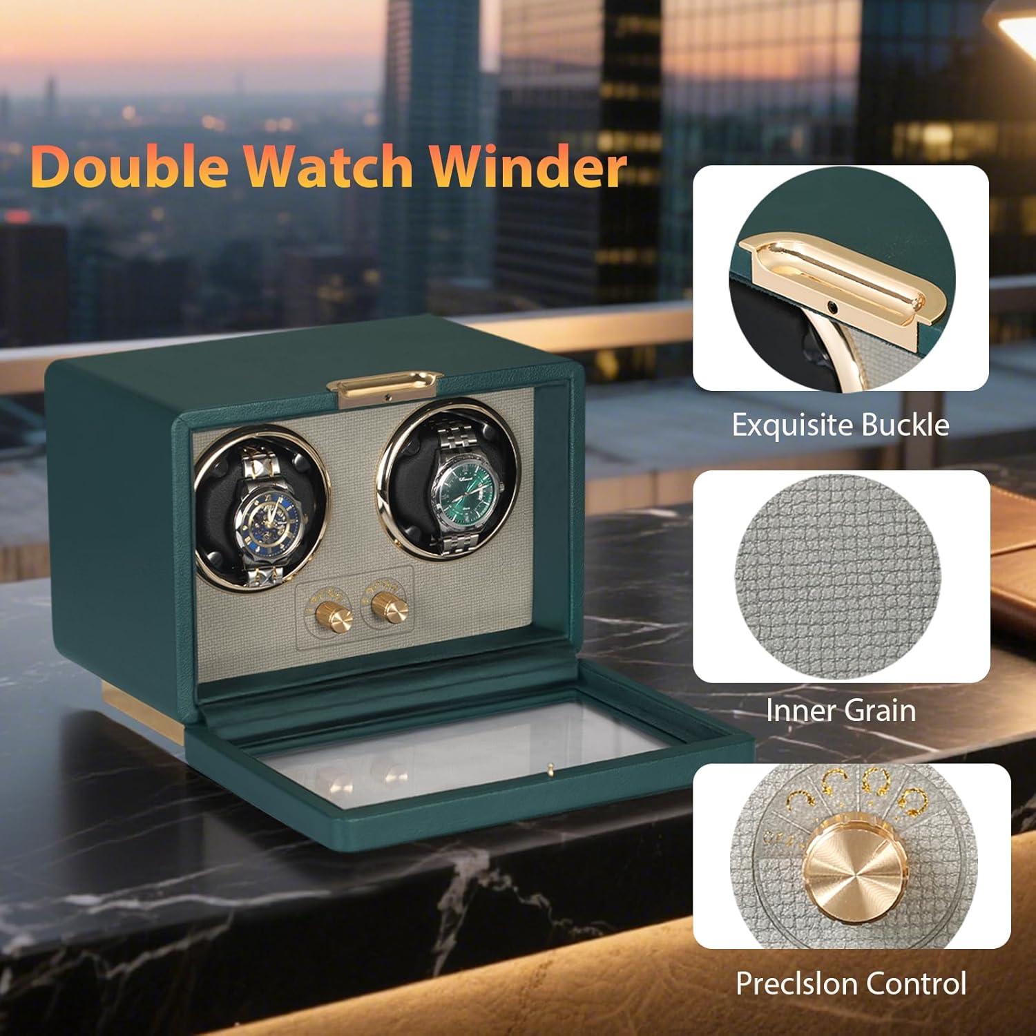 Enrollador de Relojes Automáticos Anyasun Doble con LED 2 Platos