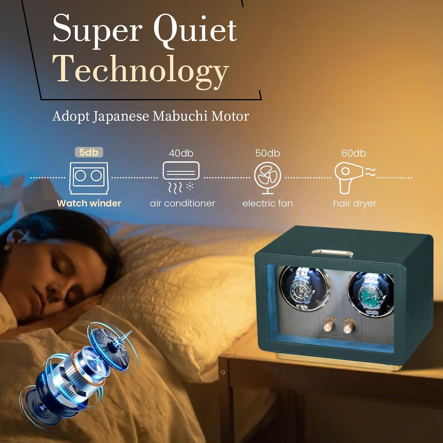 Enrollador de Relojes Automáticos Anyasun Doble con LED 2 Platos