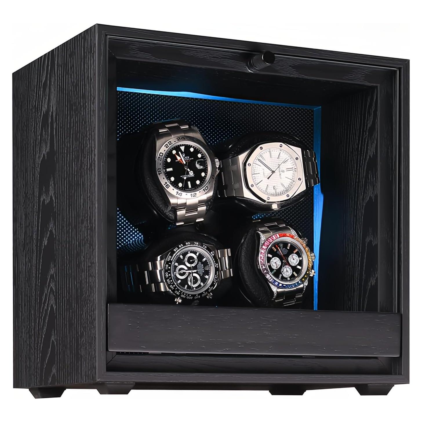 Enrollador de Relojes Automáticos RYLENE para 4 Relojes, Silencioso