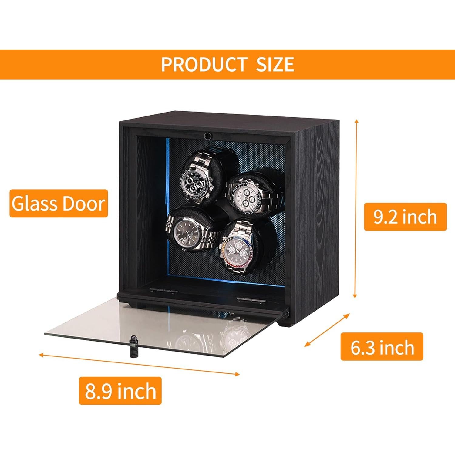 Enrollador de Relojes Automáticos RYLENE para 4 Relojes, Silencioso