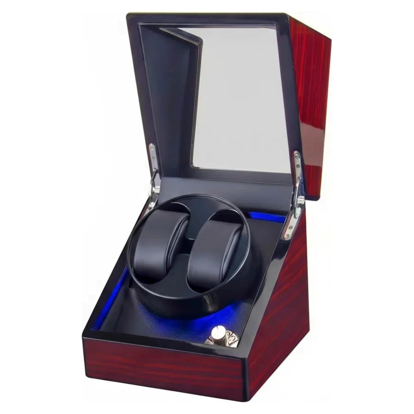 Cofre de Reloj Doble de Madera SAIKE Burdeos, 5 Velocidades