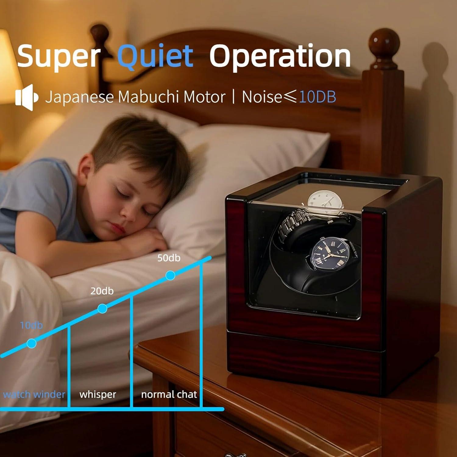 Cofre de Reloj Doble de Madera SAIKE Burdeos, 5 Velocidades