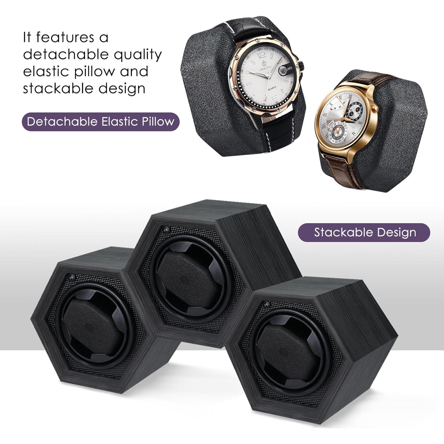 Enrollador de Reloj Automático JuviPerpric Hexagonal Silencioso