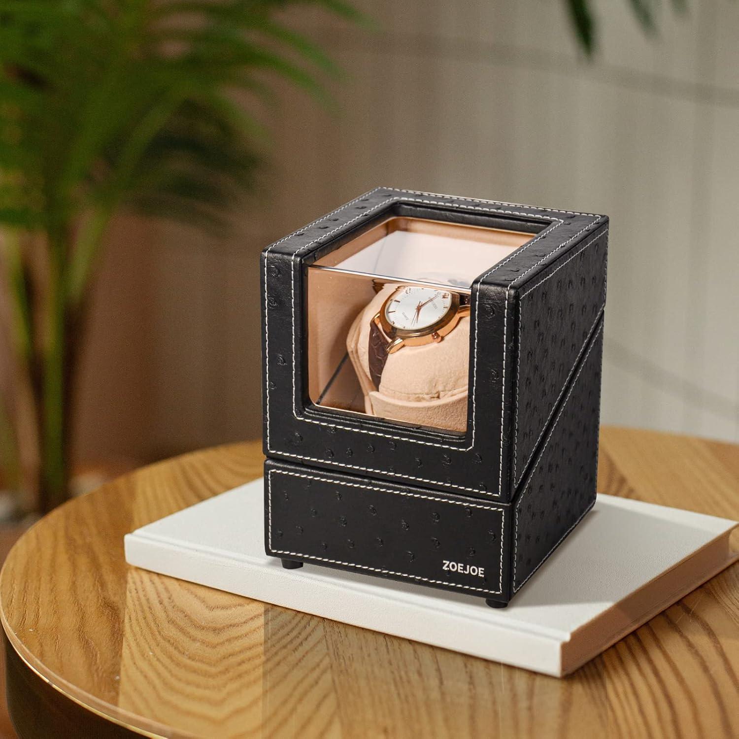 Reloj Winder Individual ZOEJOE para Relojes Automáticos, Negro