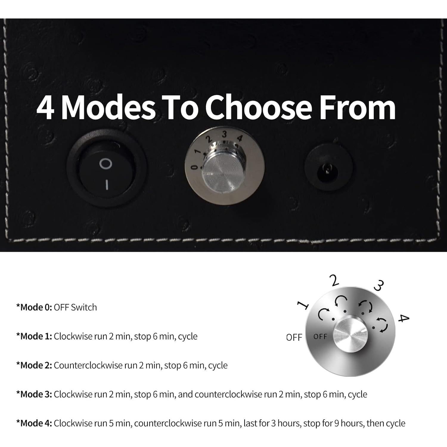 Reloj Winder Individual ZOEJOE para Relojes Automáticos, Negro