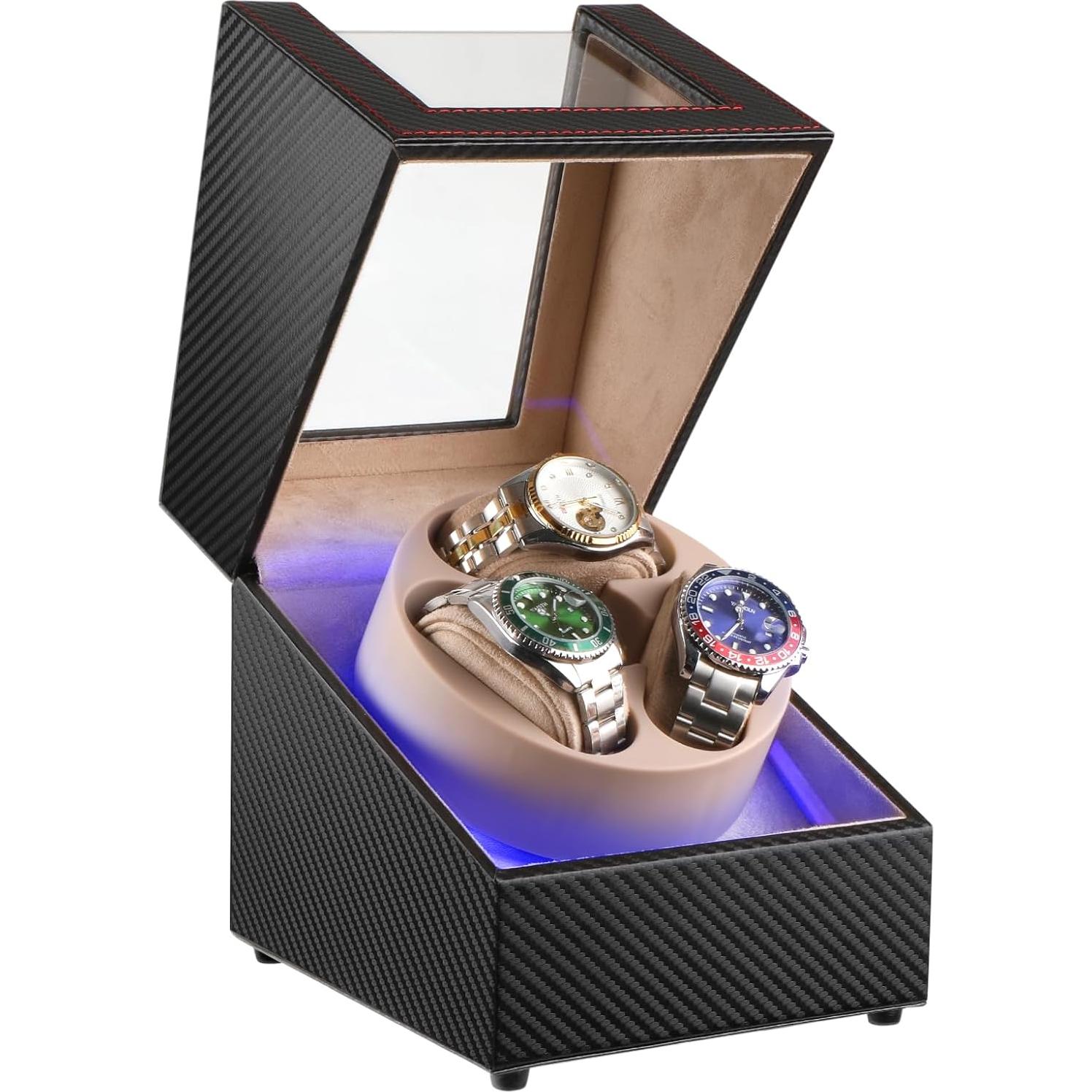 Enrollador de Relojes Automáticos Anyasun 3 Relojes LED USB-C