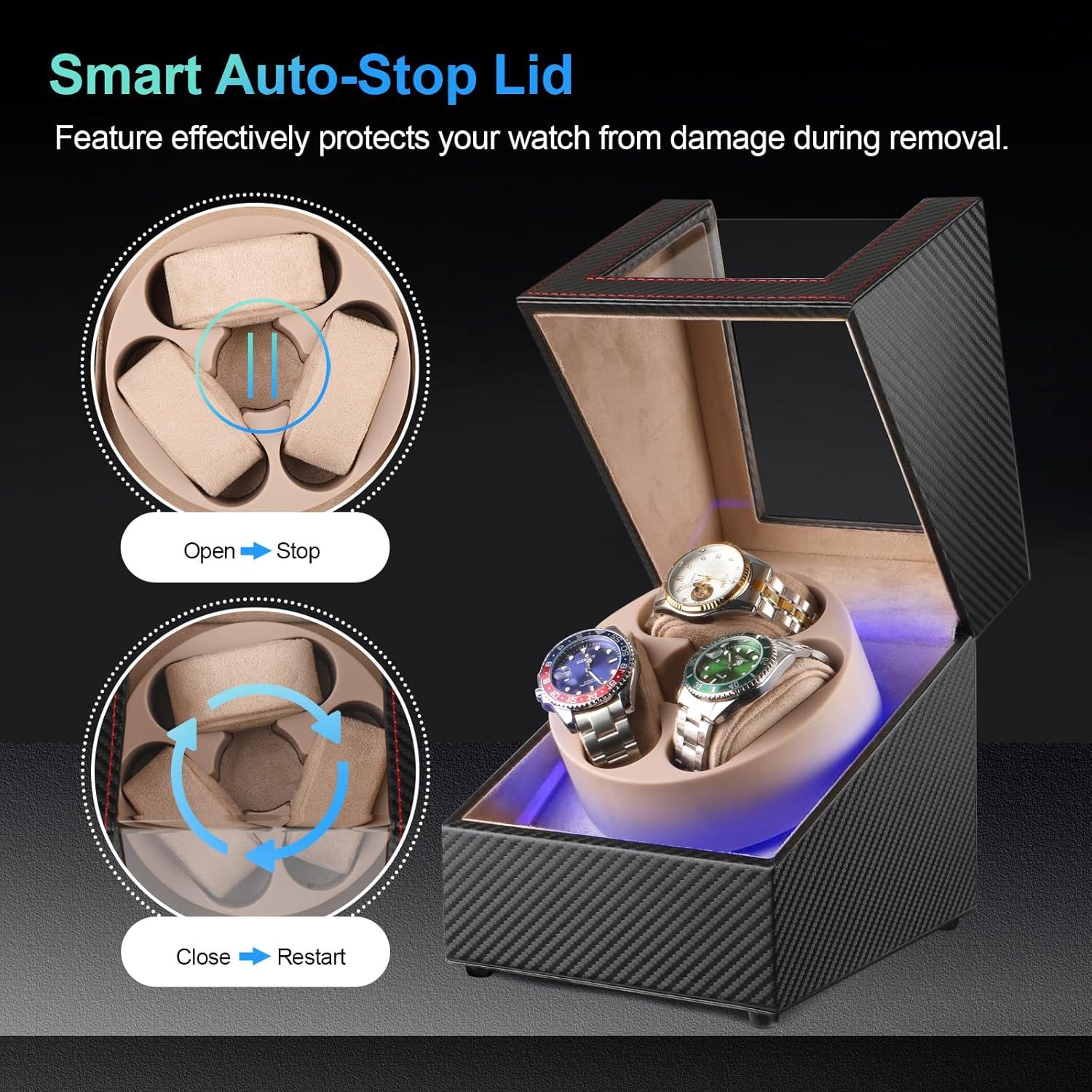 Enrollador de Relojes Automáticos Anyasun 3 Relojes LED USB-C