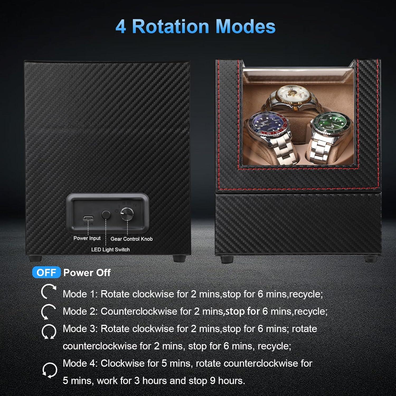 Enrollador de Relojes Automáticos Anyasun 3 Relojes LED USB-C