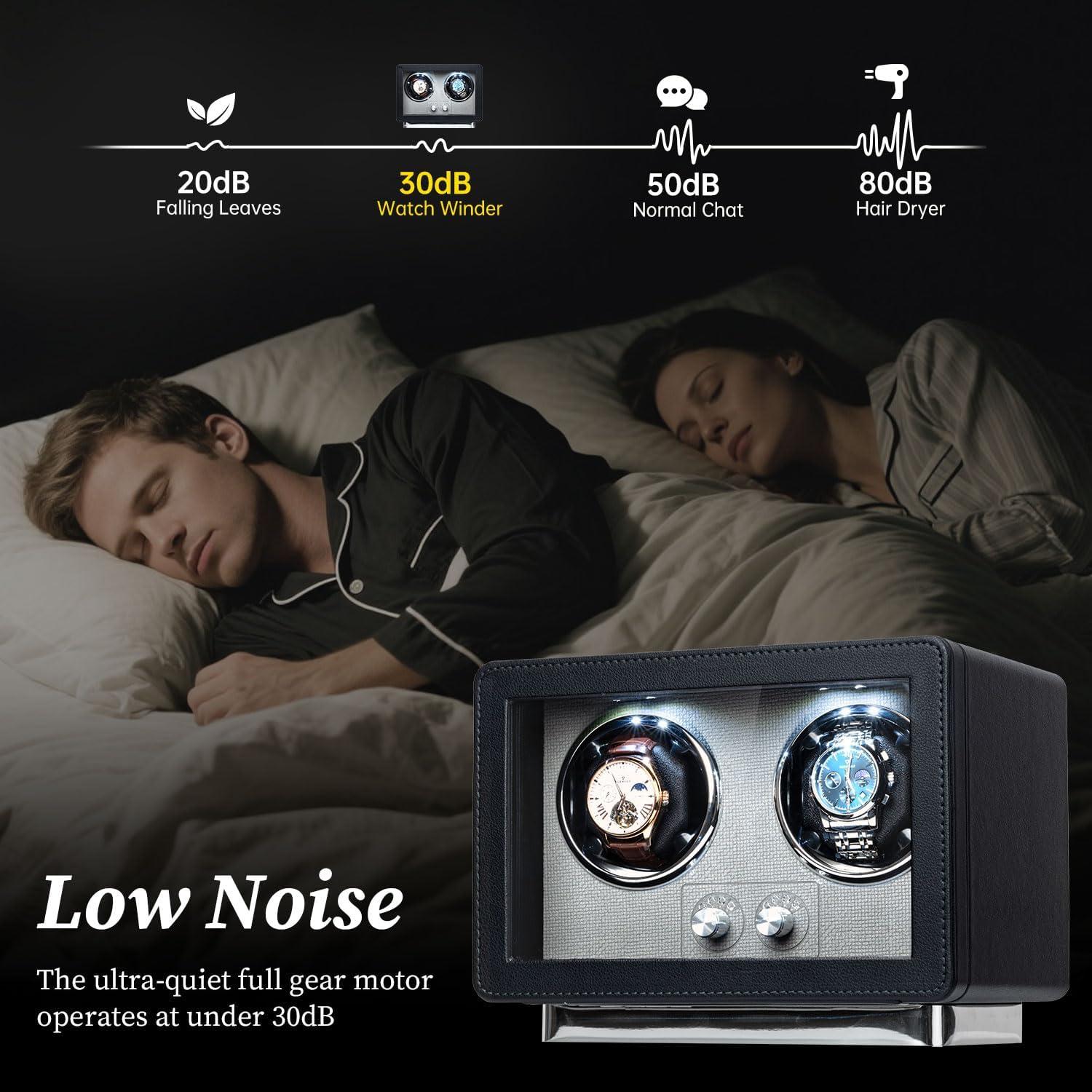 Mcbazel Reloj Winder Doble para Relojes Automáticos con Luz LED