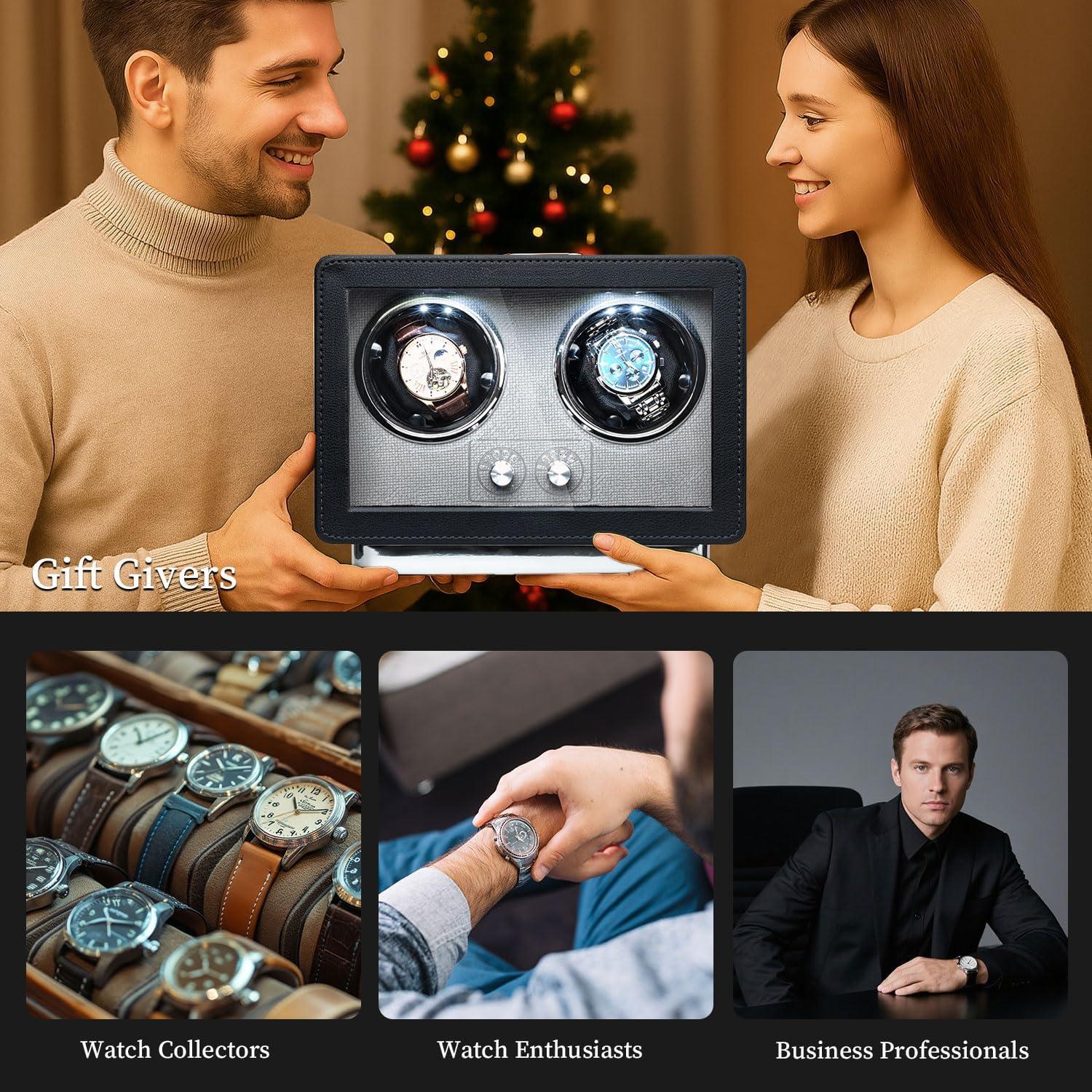 Mcbazel Reloj Winder Doble para Relojes Automáticos con Luz LED