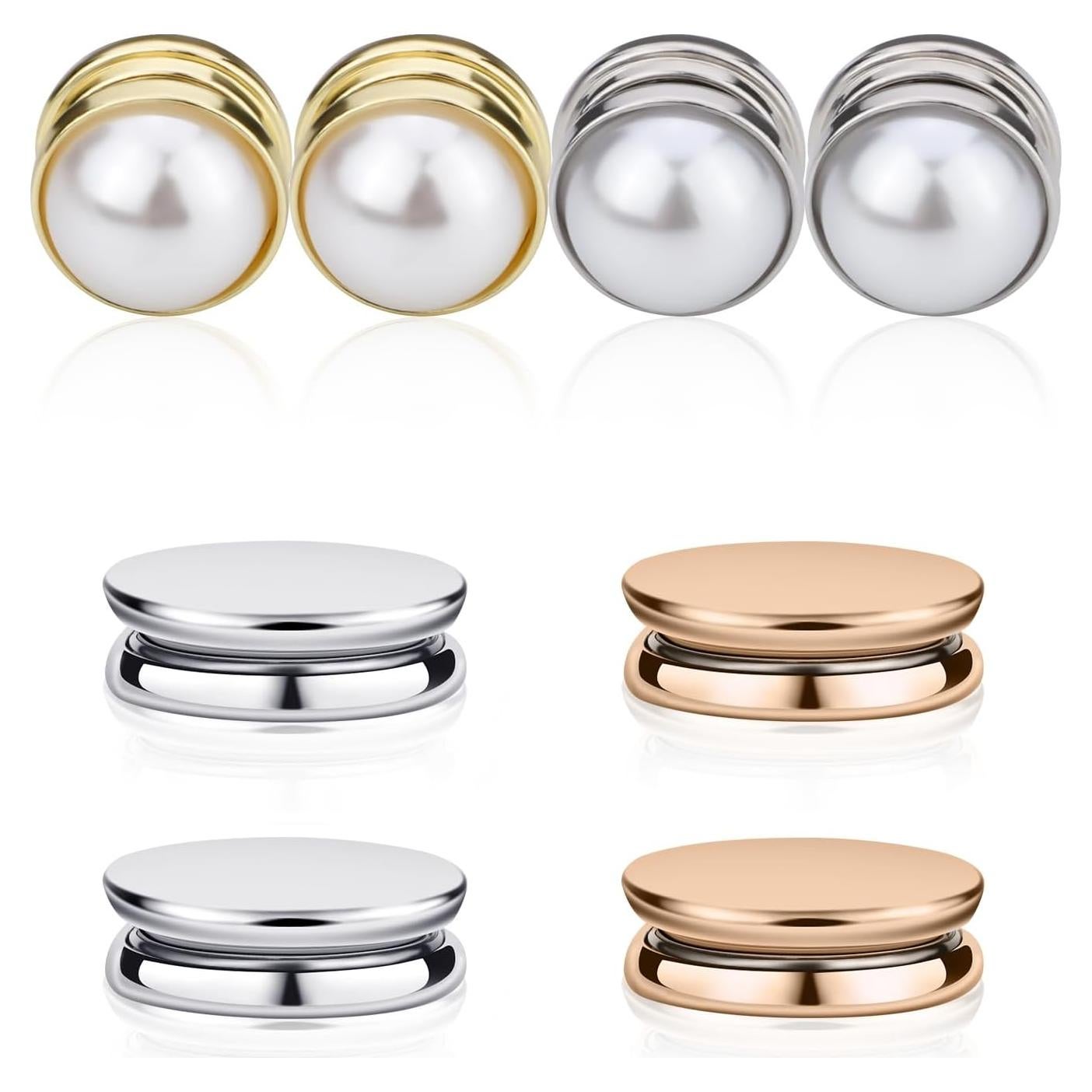 8 Alfileres Magnéticos para Hijab NQEUEPN - Perla y Plano