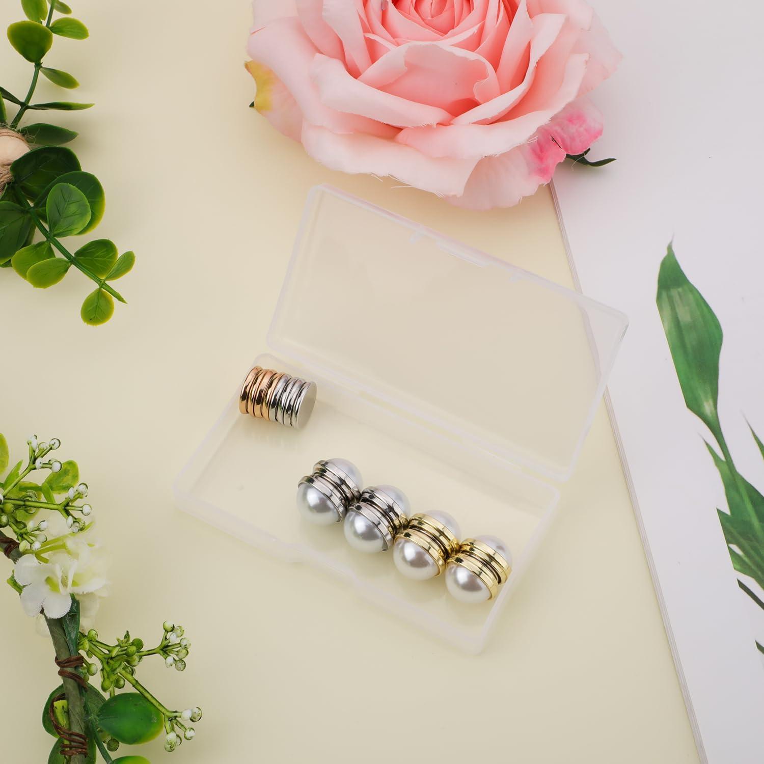 8 Alfileres Magnéticos para Hijab NQEUEPN - Perla y Plano