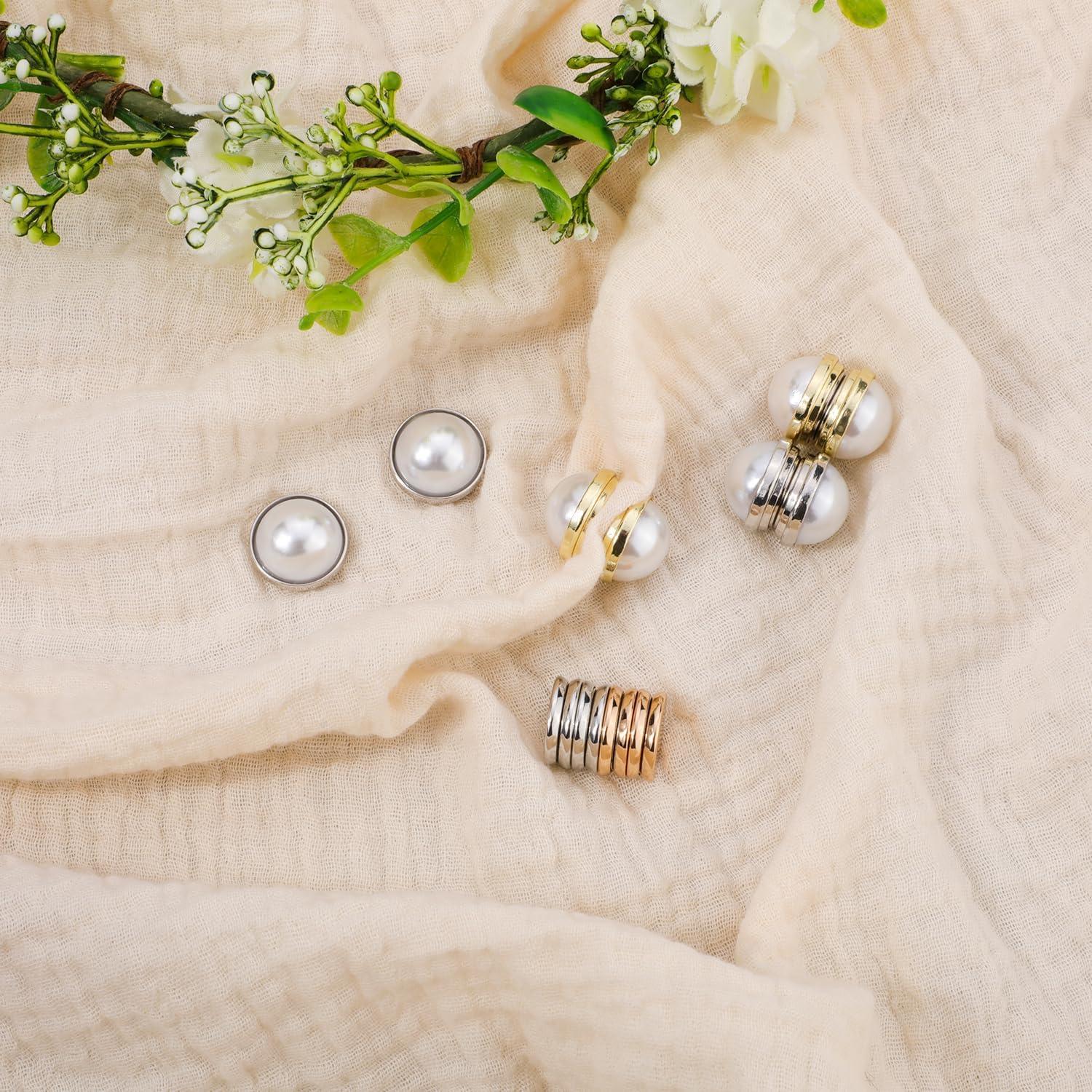 8 Alfileres Magnéticos para Hijab NQEUEPN - Perla y Plano