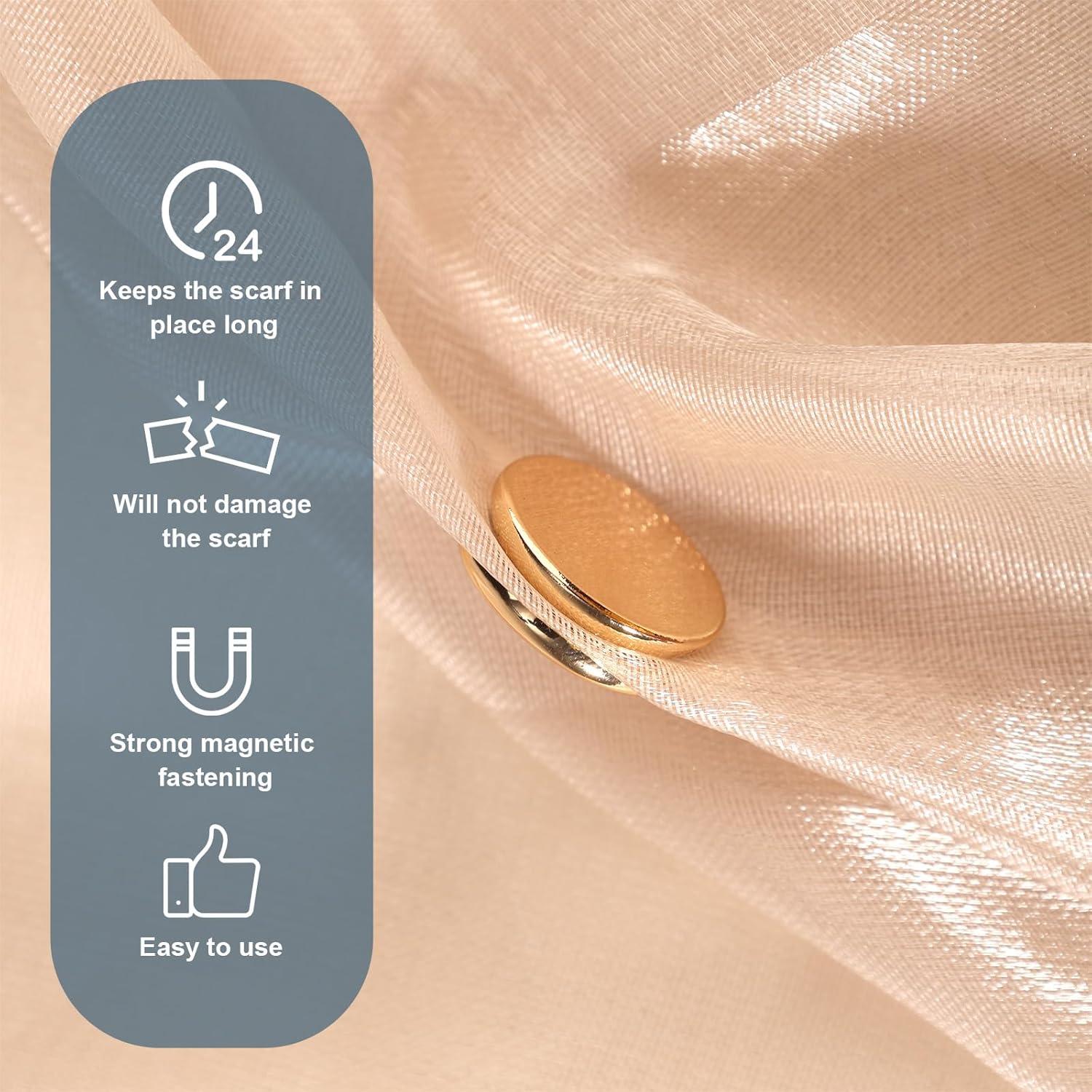 12 Pines Magnéticos para Hijab Tinoaly - Sujetadores Invisibles