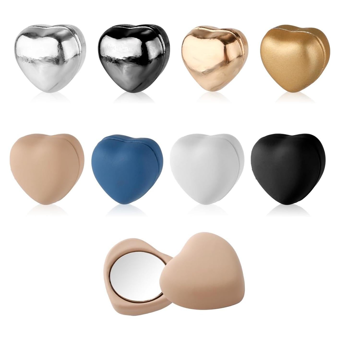 8 Alfileres Magnéticos para Hijab Corazón Multicolor 1.4cm