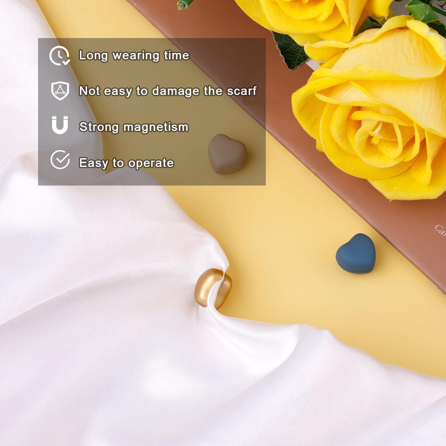 8 Alfileres Magnéticos para Hijab Corazón Multicolor 1.4cm