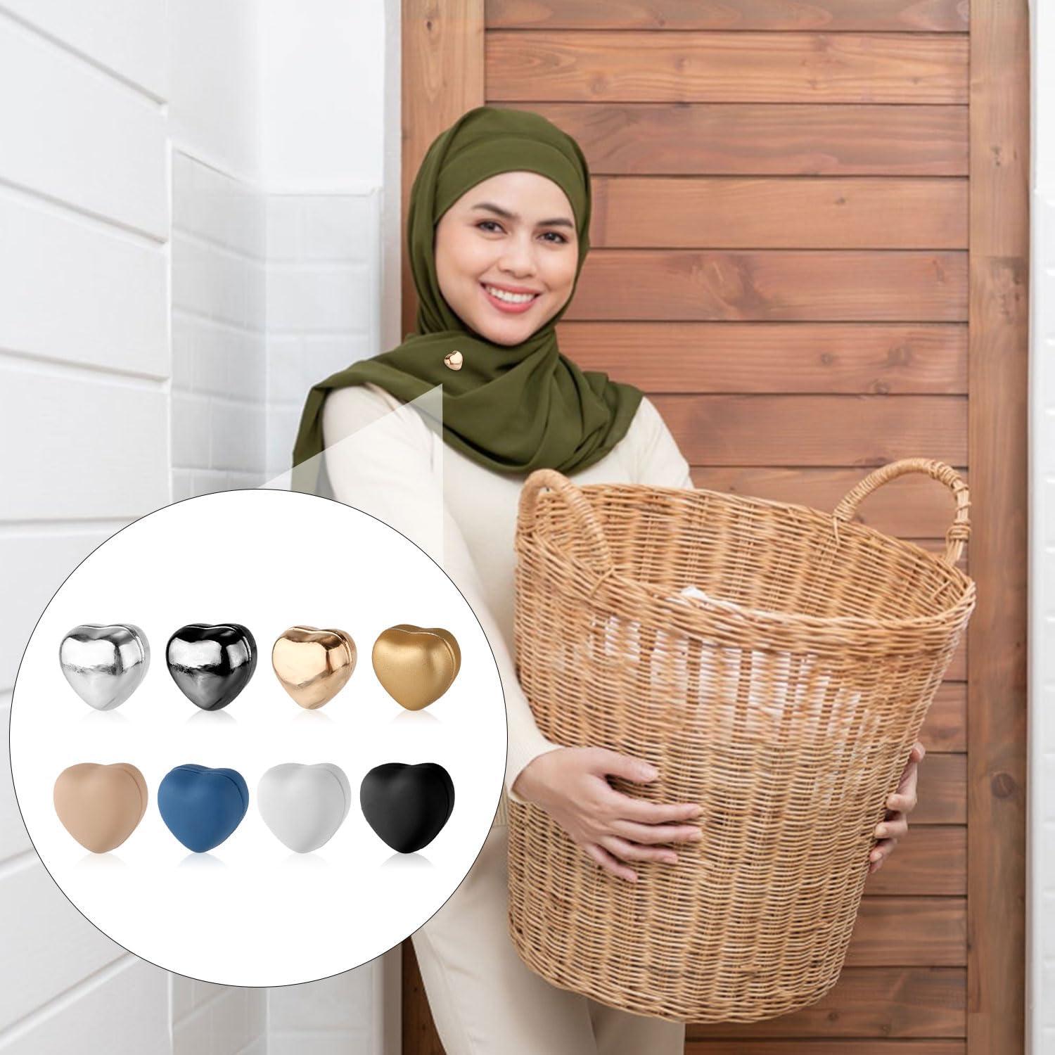 8 Alfileres Magnéticos para Hijab Corazón Multicolor 1.4cm