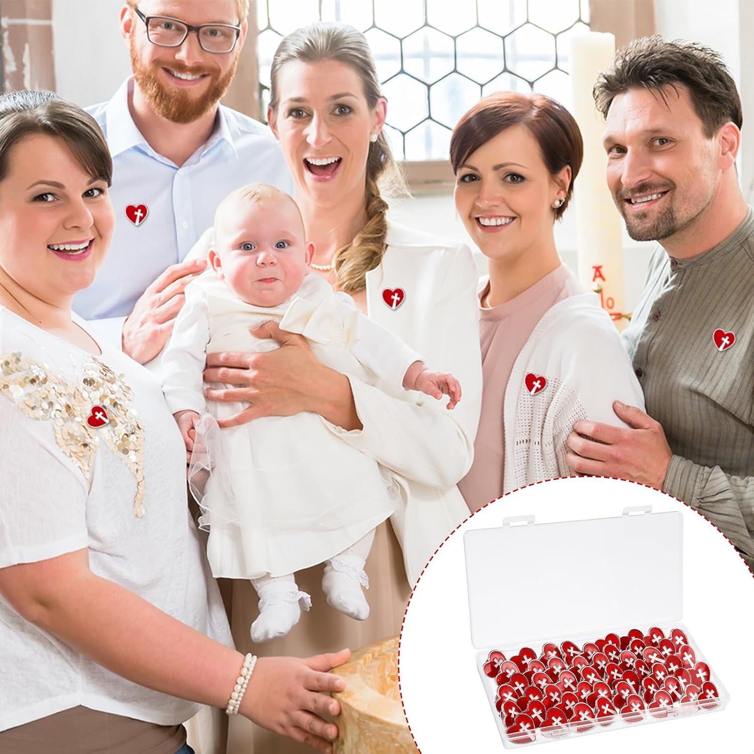 50 Pines Religiosos Corazón Rojo Sagrado Corazón de Jesús