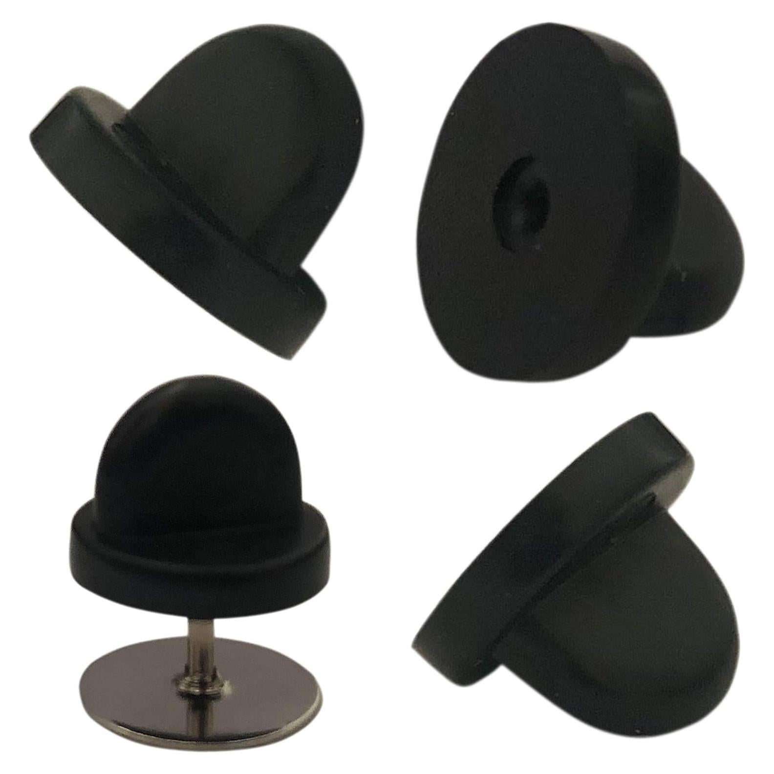 50 Respaldo de Pin de Goma PVC Clutch Mariposa Negro