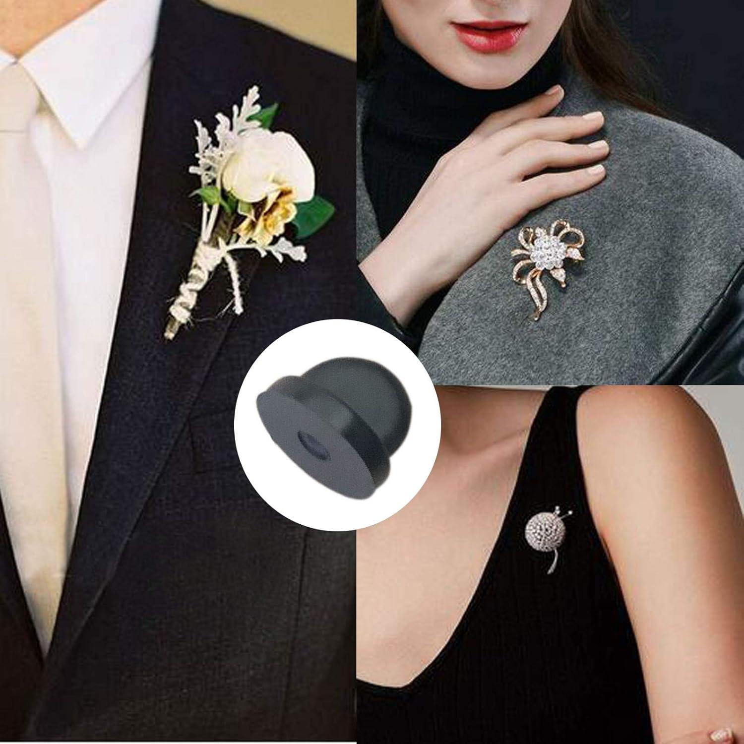 50 Respaldo de Pin de Goma PVC Clutch Mariposa Negro