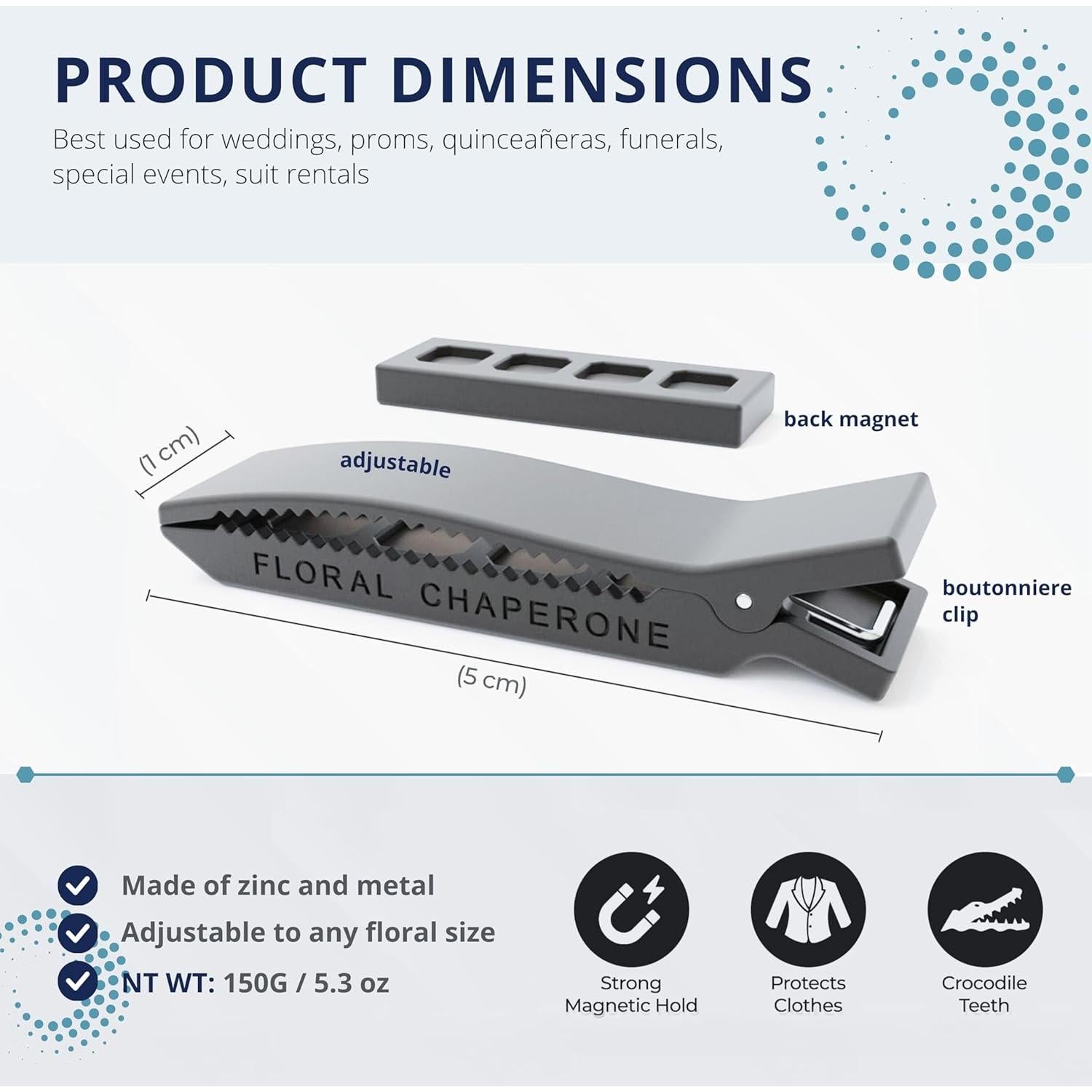 5 Sujetadores Magnéticos Premium My Dream Ceremony Gris