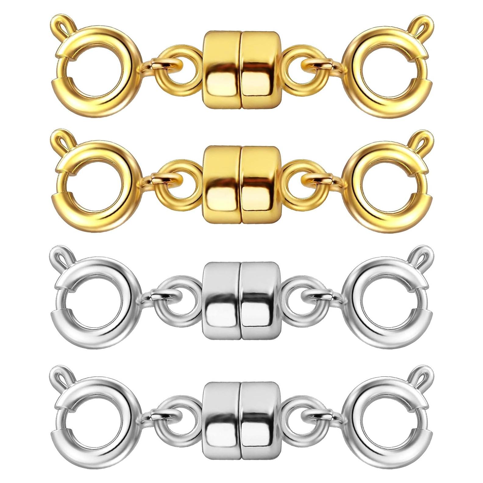 Cierres Magnéticos Dobles Qulltk 14K Oro y Plata 4 Pcs