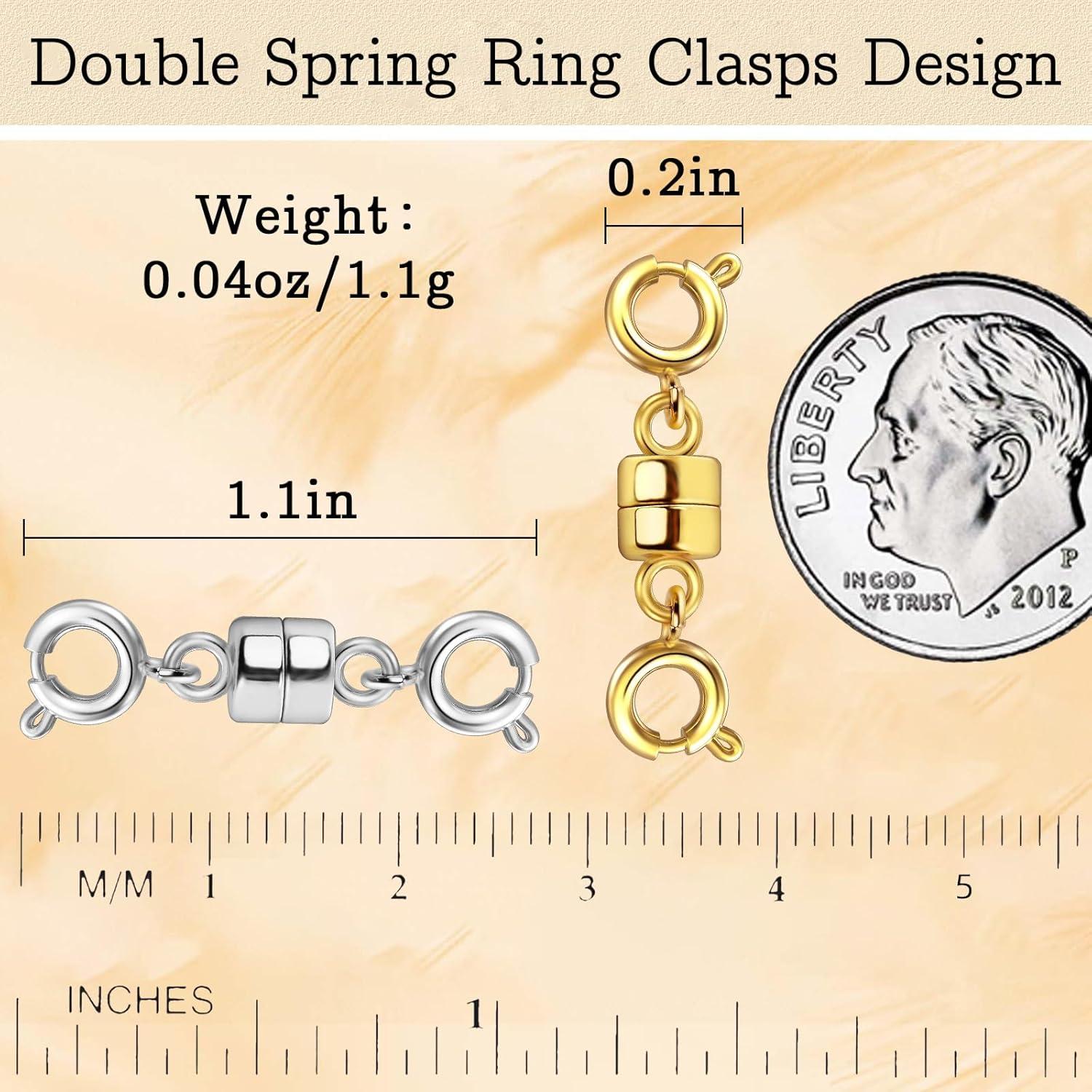 Cierres Magnéticos Dobles Qulltk 14K Oro y Plata 4 Pcs