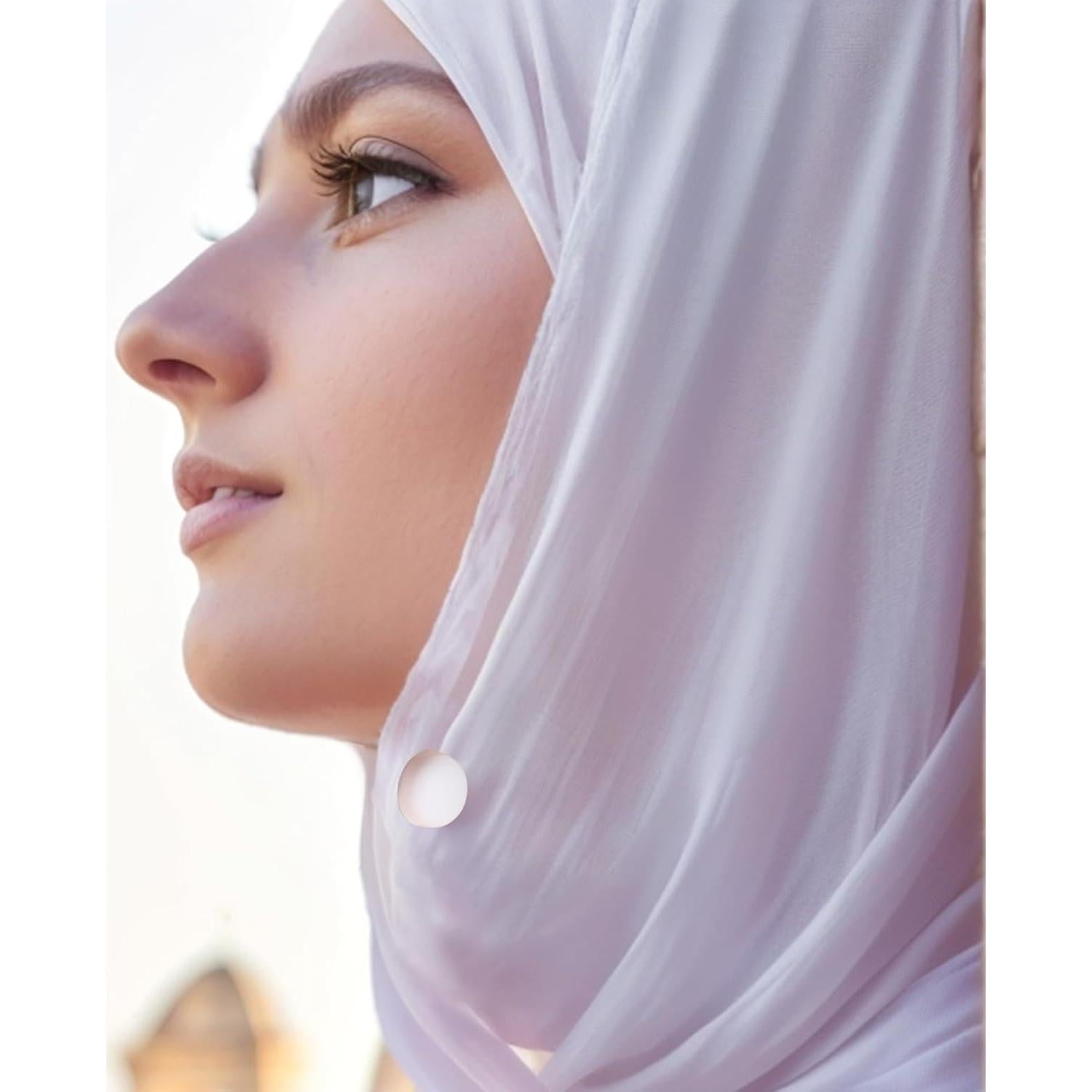 8 Imanes para Hijab YONHTUTU Blancos, Sujetadores Sin Pin