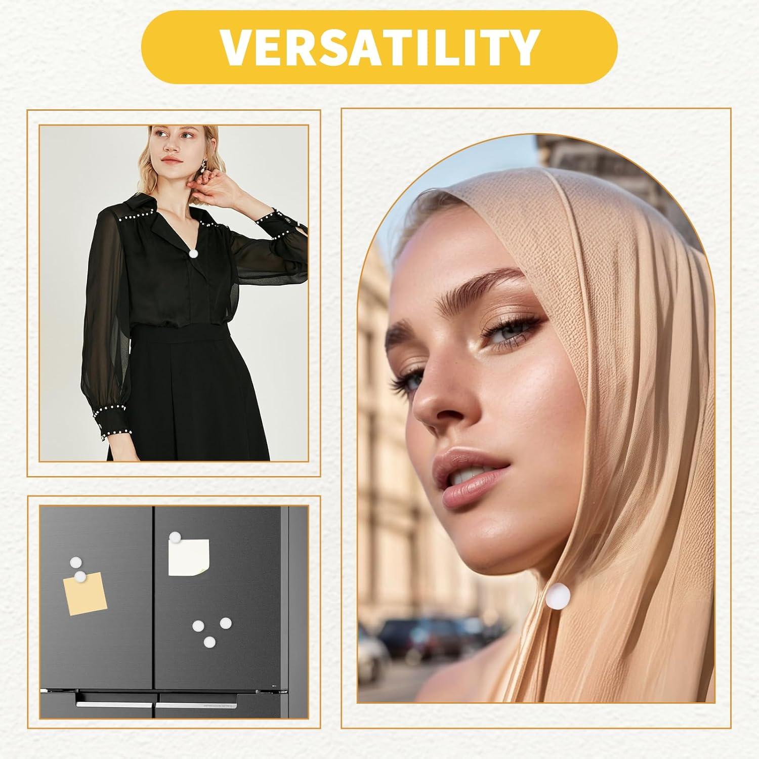 8 Imanes para Hijab YONHTUTU Blancos, Sujetadores Sin Pin