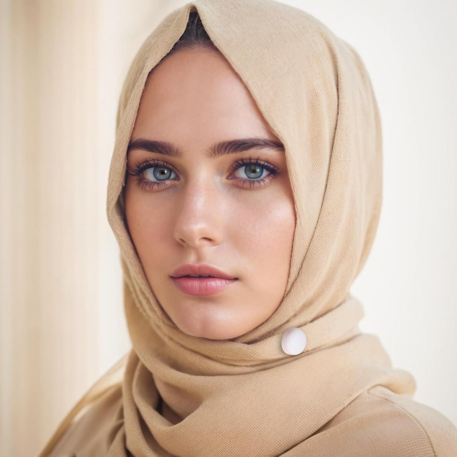 8 Imanes para Hijab YONHTUTU Blancos, Sujetadores Sin Pin
