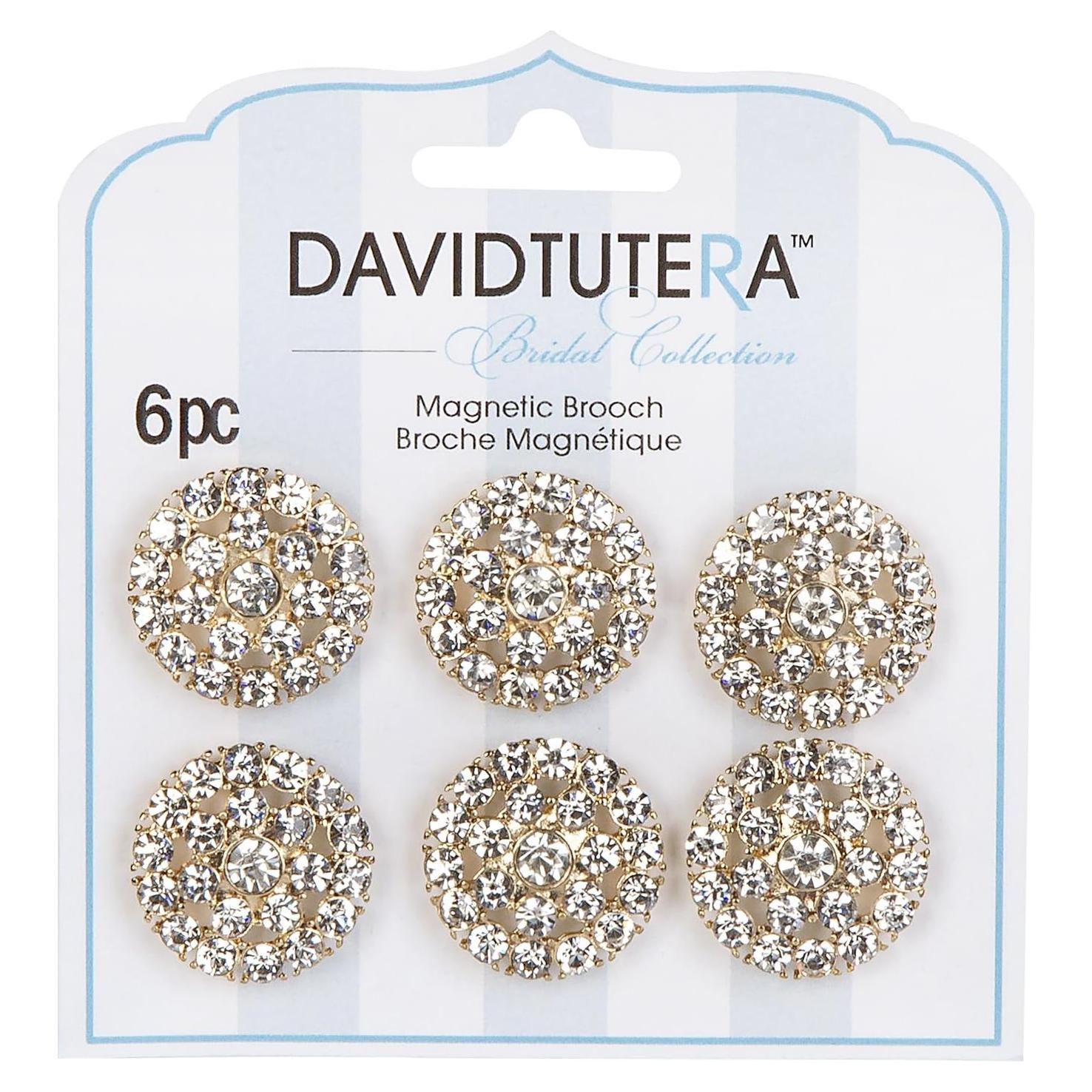 Broches de imán de cristal dorado Darice 6 piezas 2.54 cm