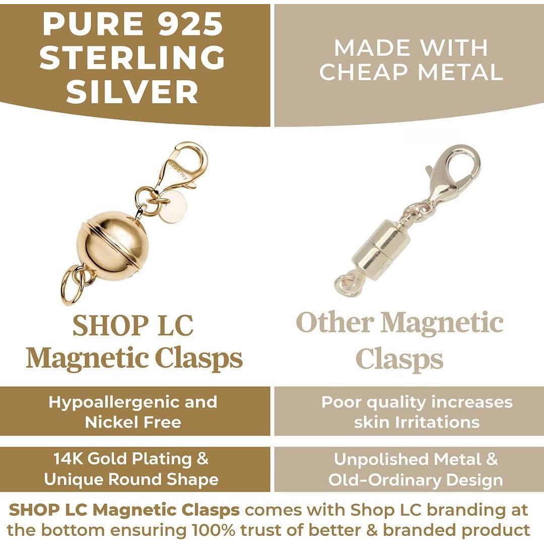 Conjunto de 3 Cierres Magnéticos 9mm Oro Amarillo 14K Plata 925