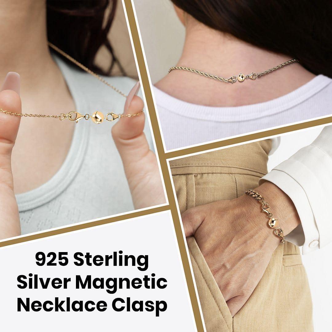 Conjunto de 3 Cierres Magnéticos 9mm Oro Amarillo 14K Plata 925