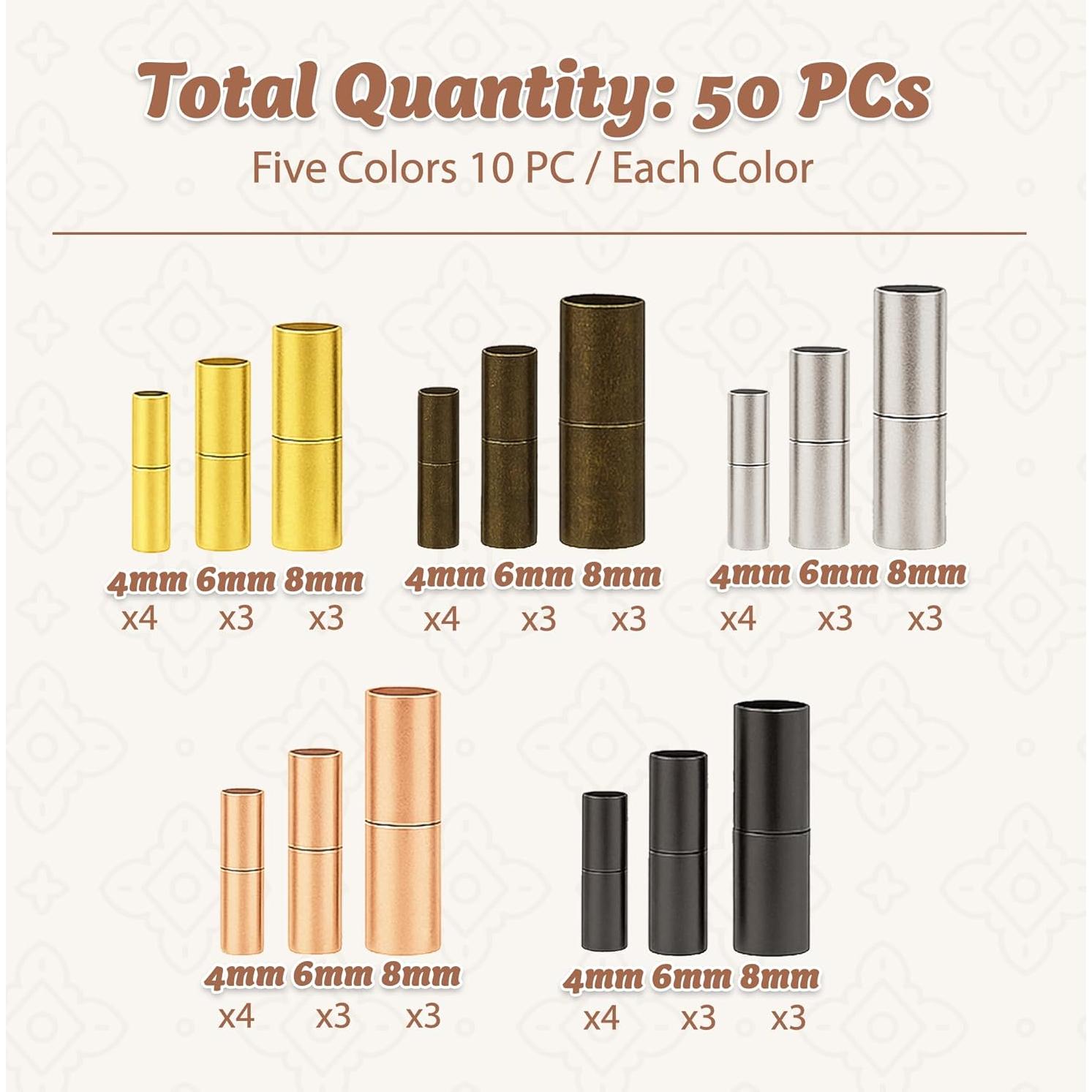 Cierres Magnéticos para Joyería Mandala Crafts 50 Pcs 4-8mm