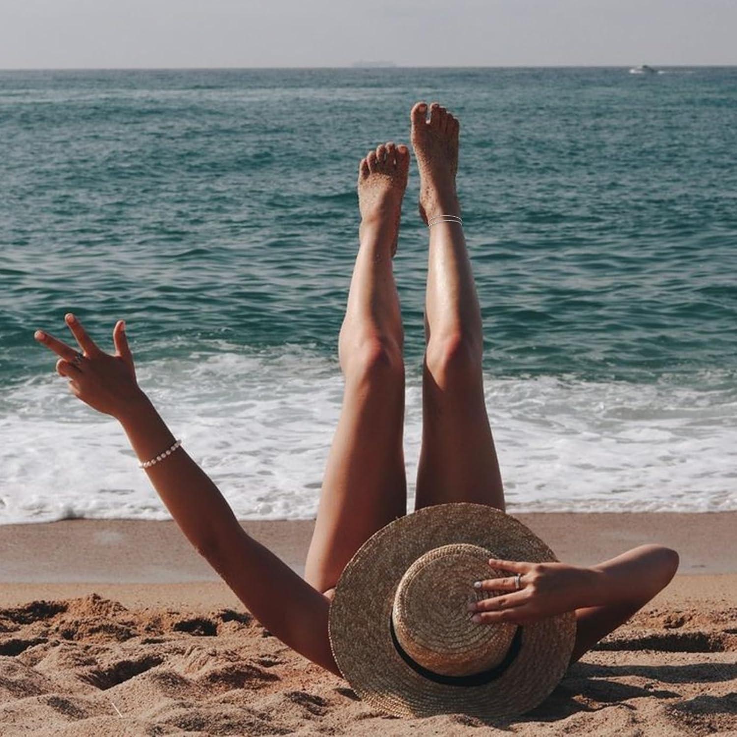 Pulsera de Tobillo Plateada para Mujeres - Plata Esterlina 925